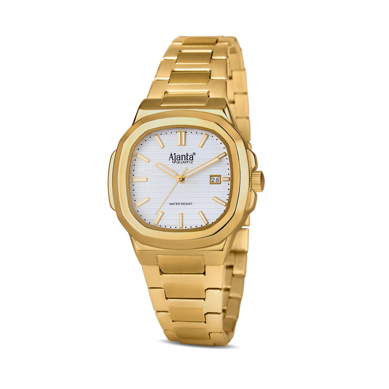 Astera Gold  Silver Dial Stainless Steel Date Display  Watch for Men