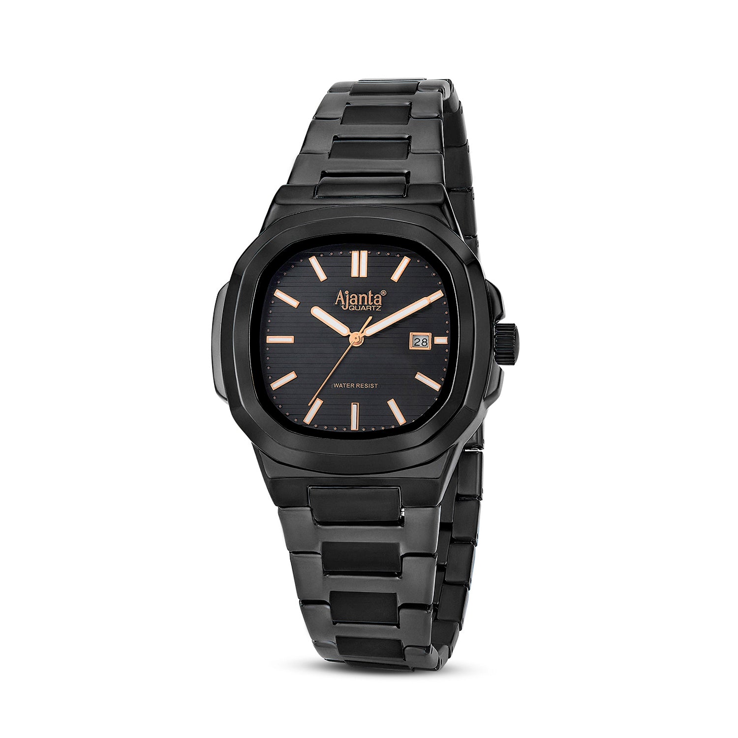 Astera Black Dial Stainless Steel Date Display Watch for Men