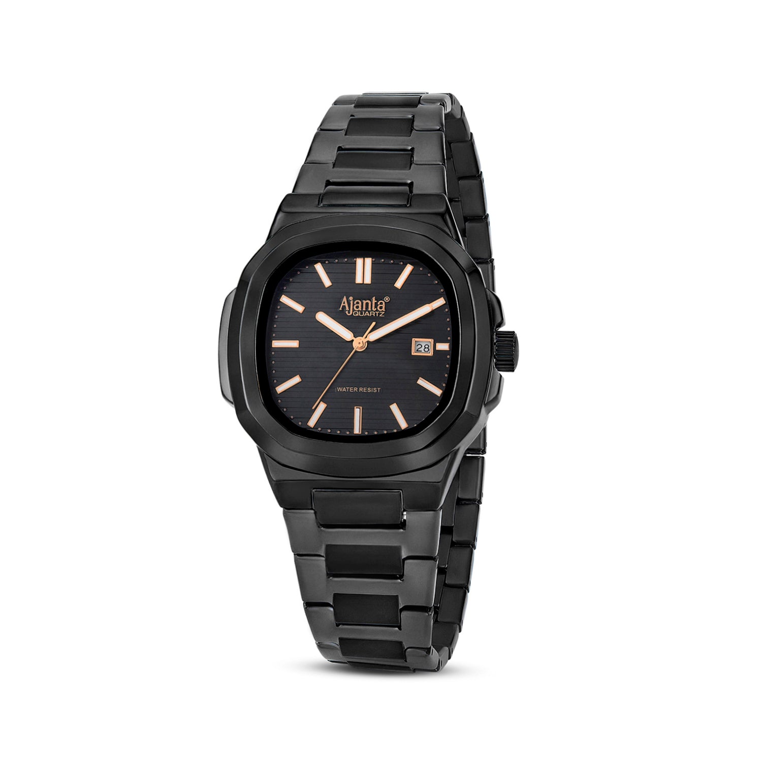 Astera Black Dial Stainless Steel Date Display Watch for Men