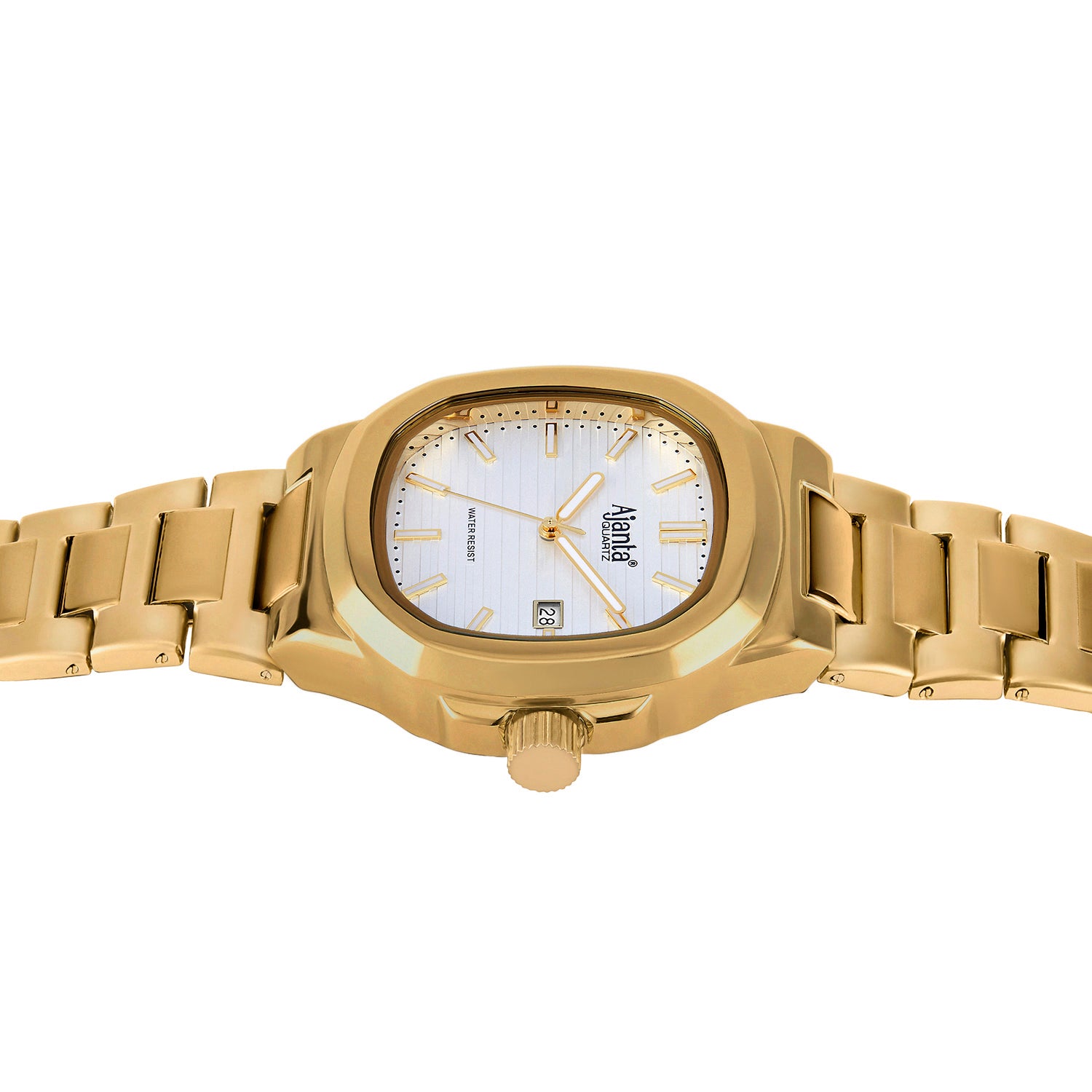 Astera Gold  Silver Dial Stainless Steel Date Display  Watch for Men