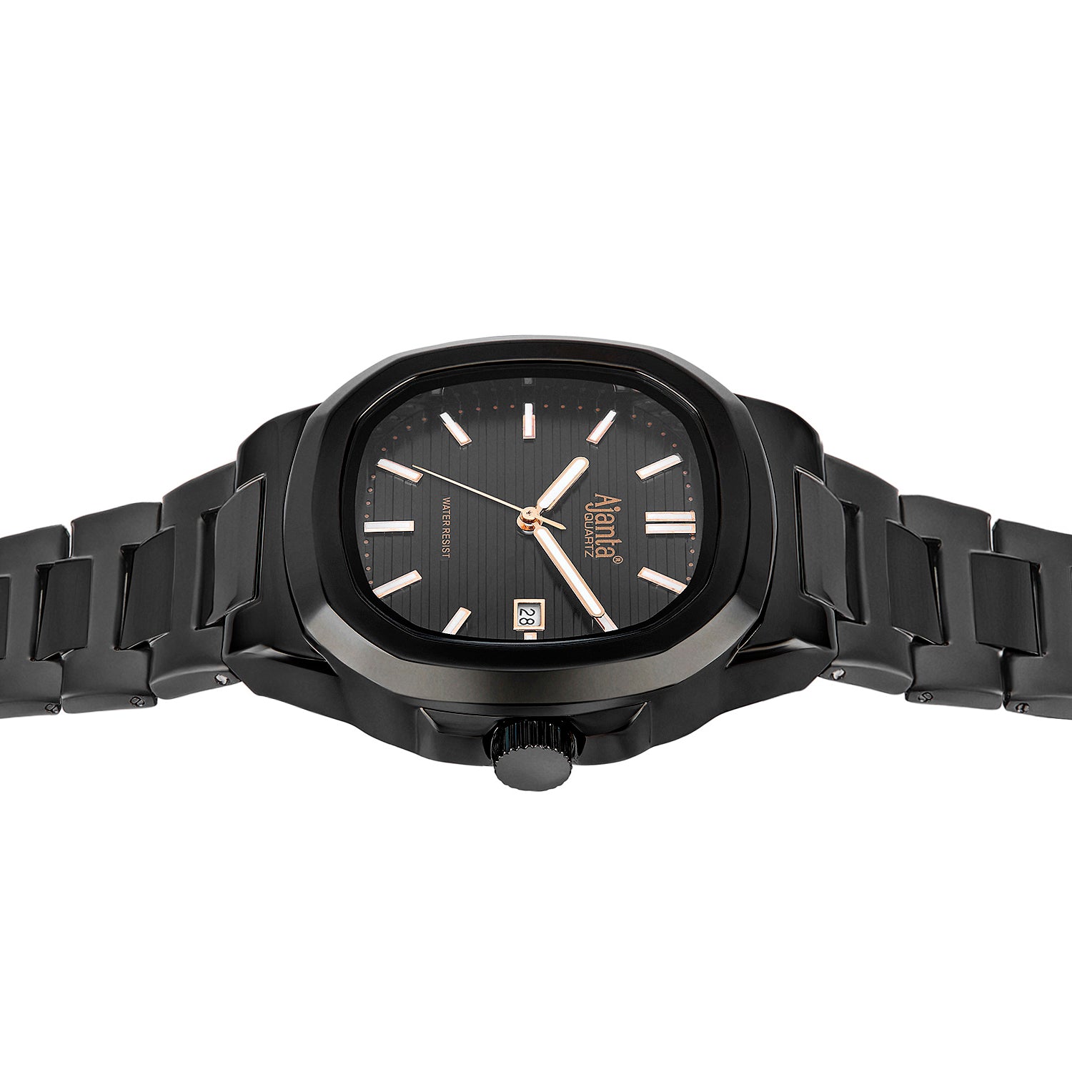 Astera Black Dial Stainless Steel Date Display Watch for Men