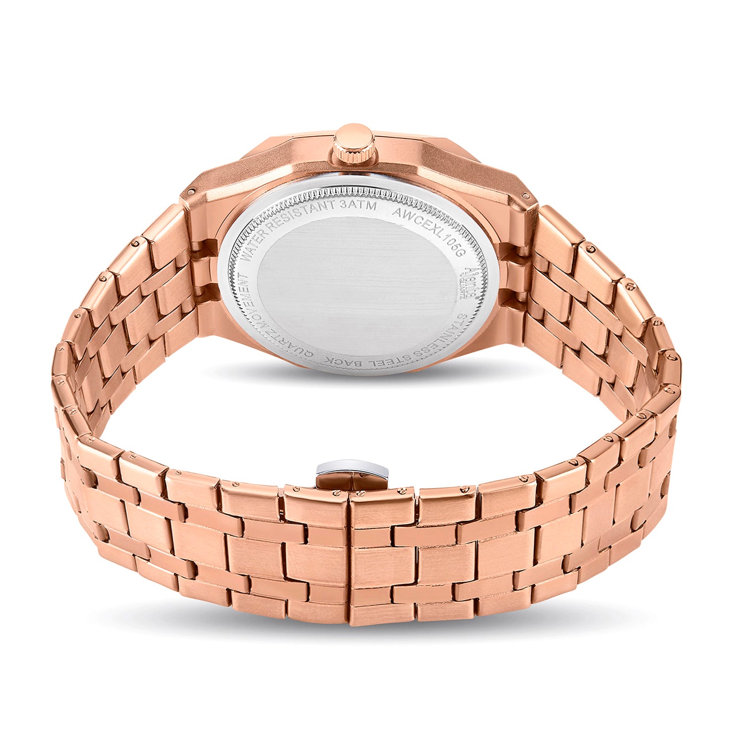 Vertex  Rose Gold Grey Dial Stainless Steel Date  Display Watch for Men