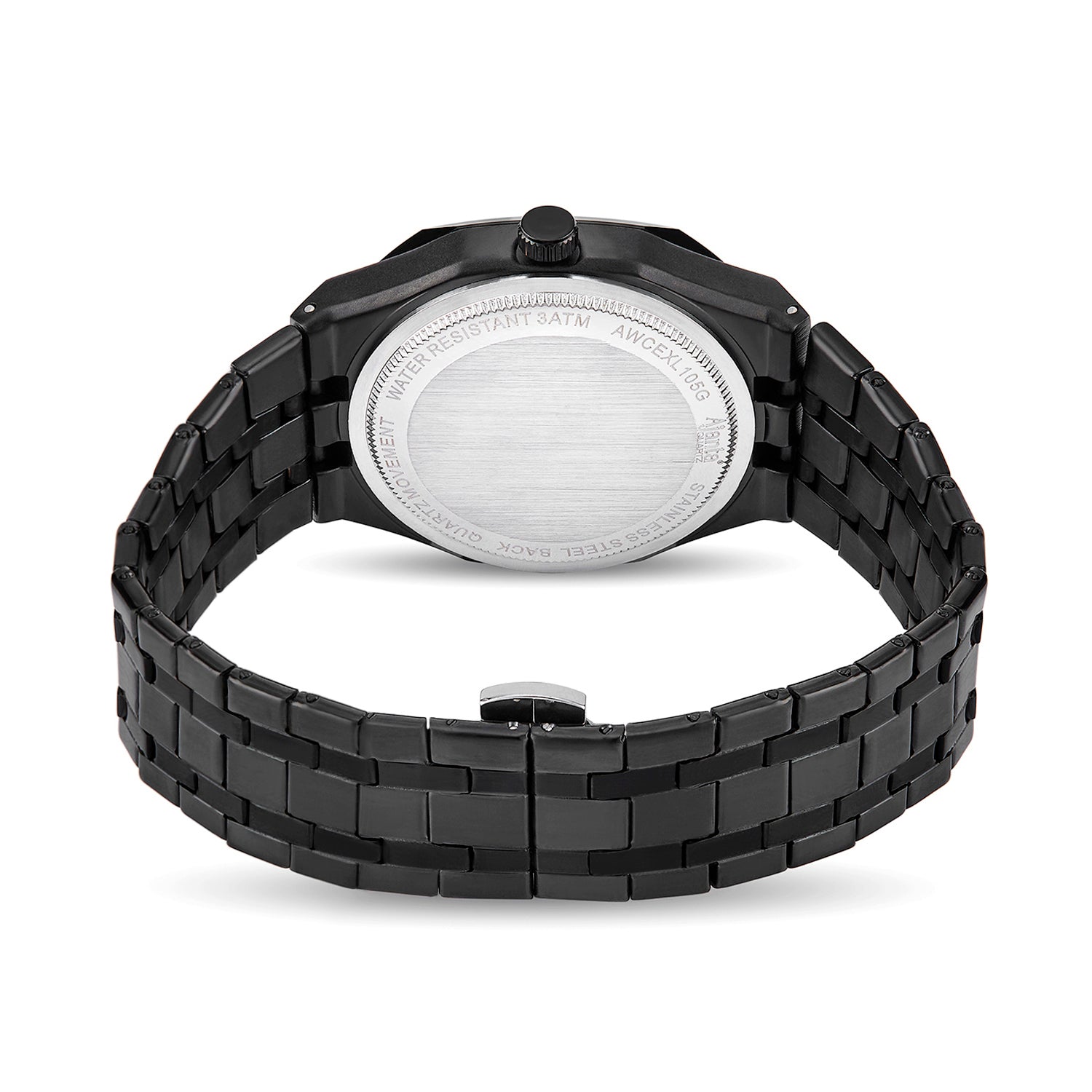 Vertex Black Dial Stainless Steel Date  Display Watch for Men