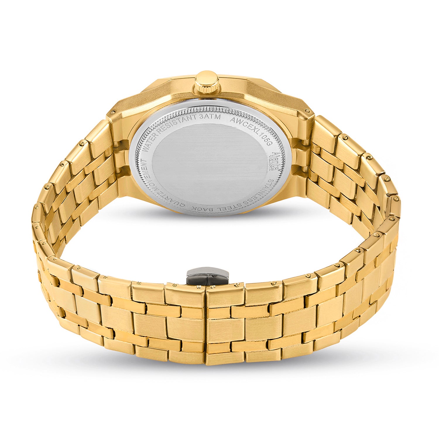 Vertex  Gold Green Dial Stainless Steel Date  Display Watch for Men
