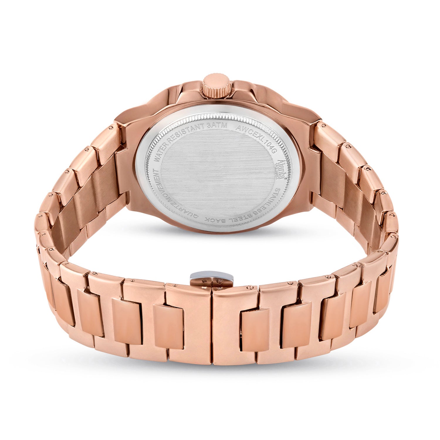 Astera Rose Gold Blue Dial Stainless Steel Date Display  Watch for Men