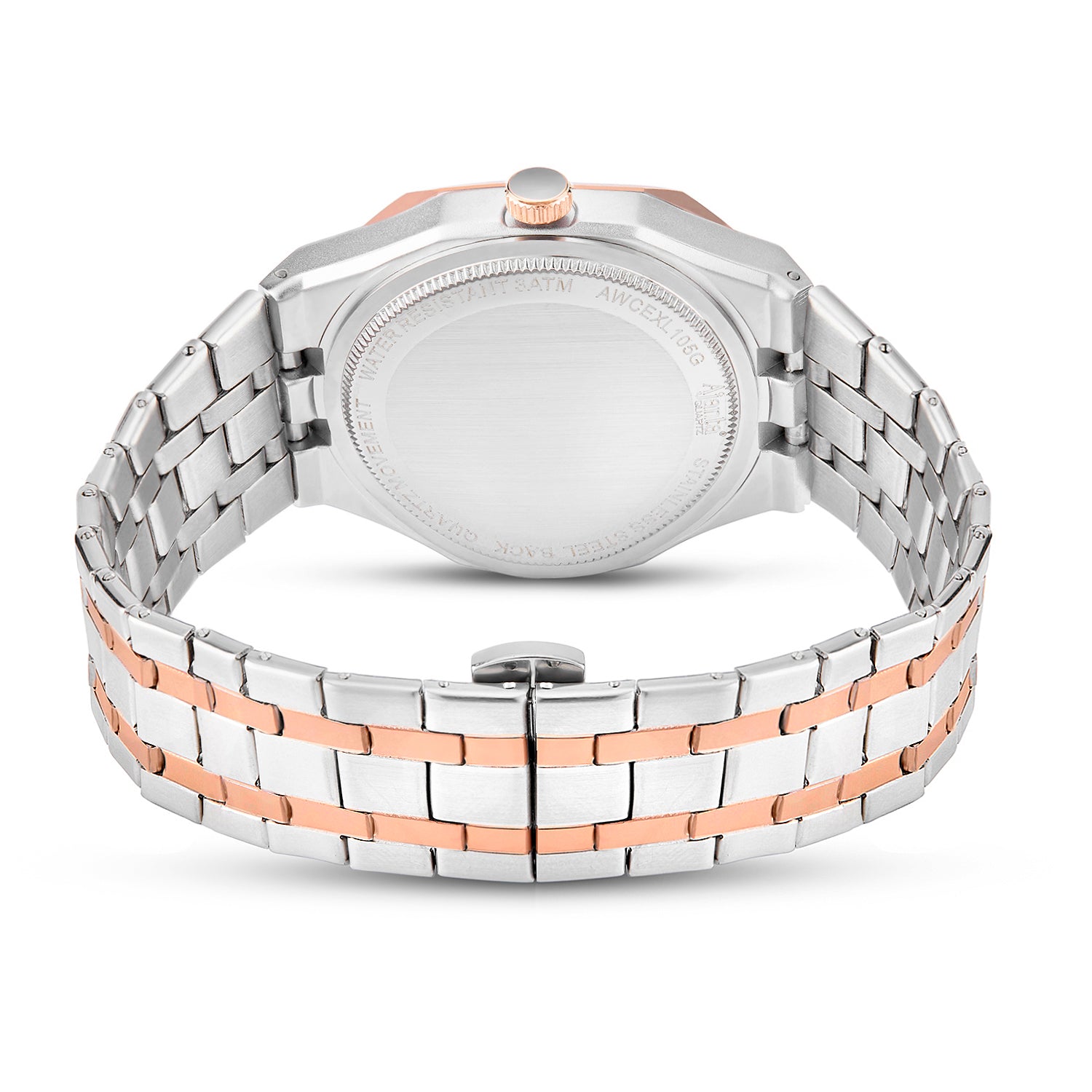 Vertex Two Tone  Silver Dial Stainless Steel Date Display Watch for Men