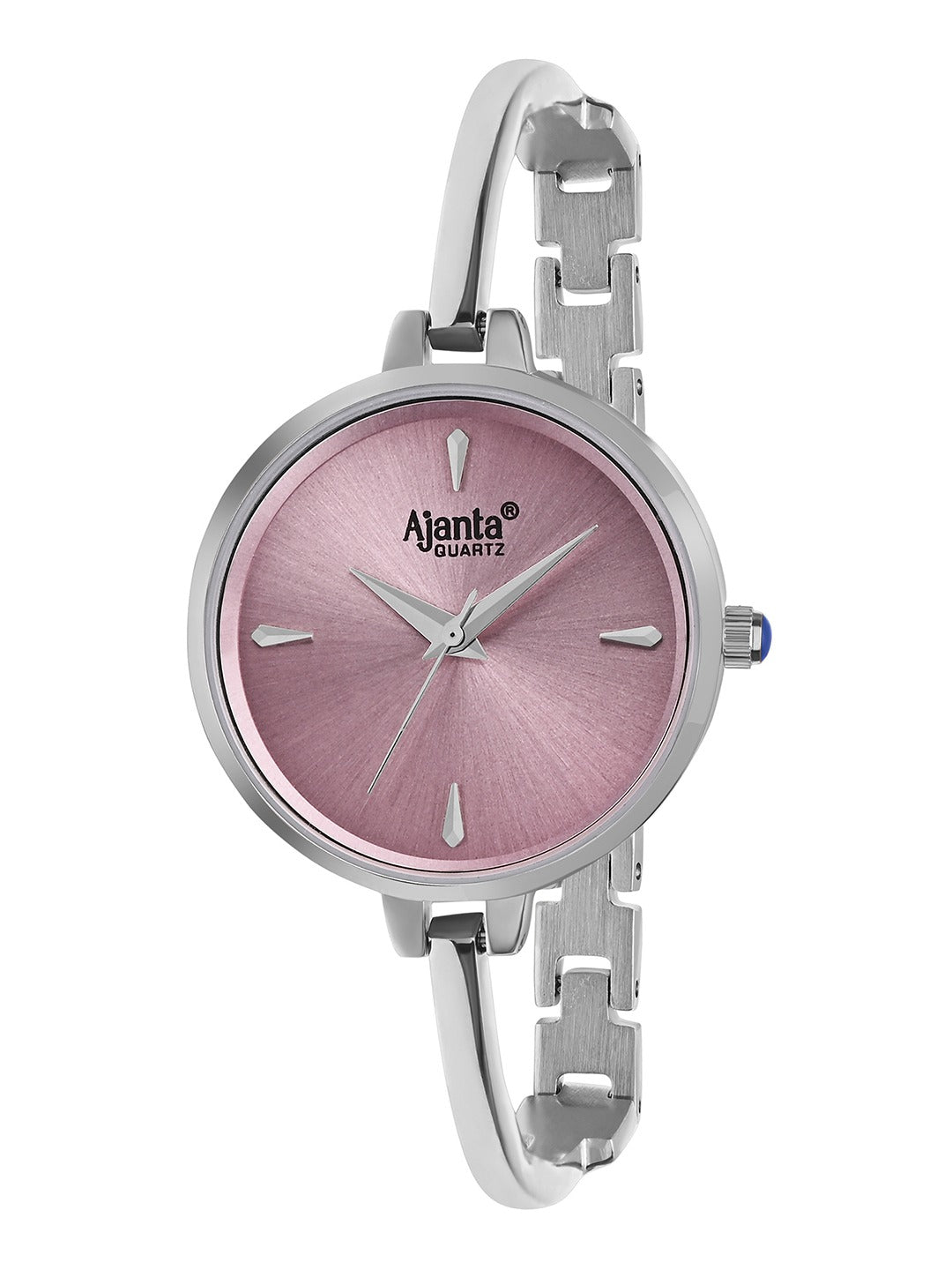 Ajanta Quartz Women's Elegant Silver Bangle Watch with Pink Dial (AWC052PMSL/1)
