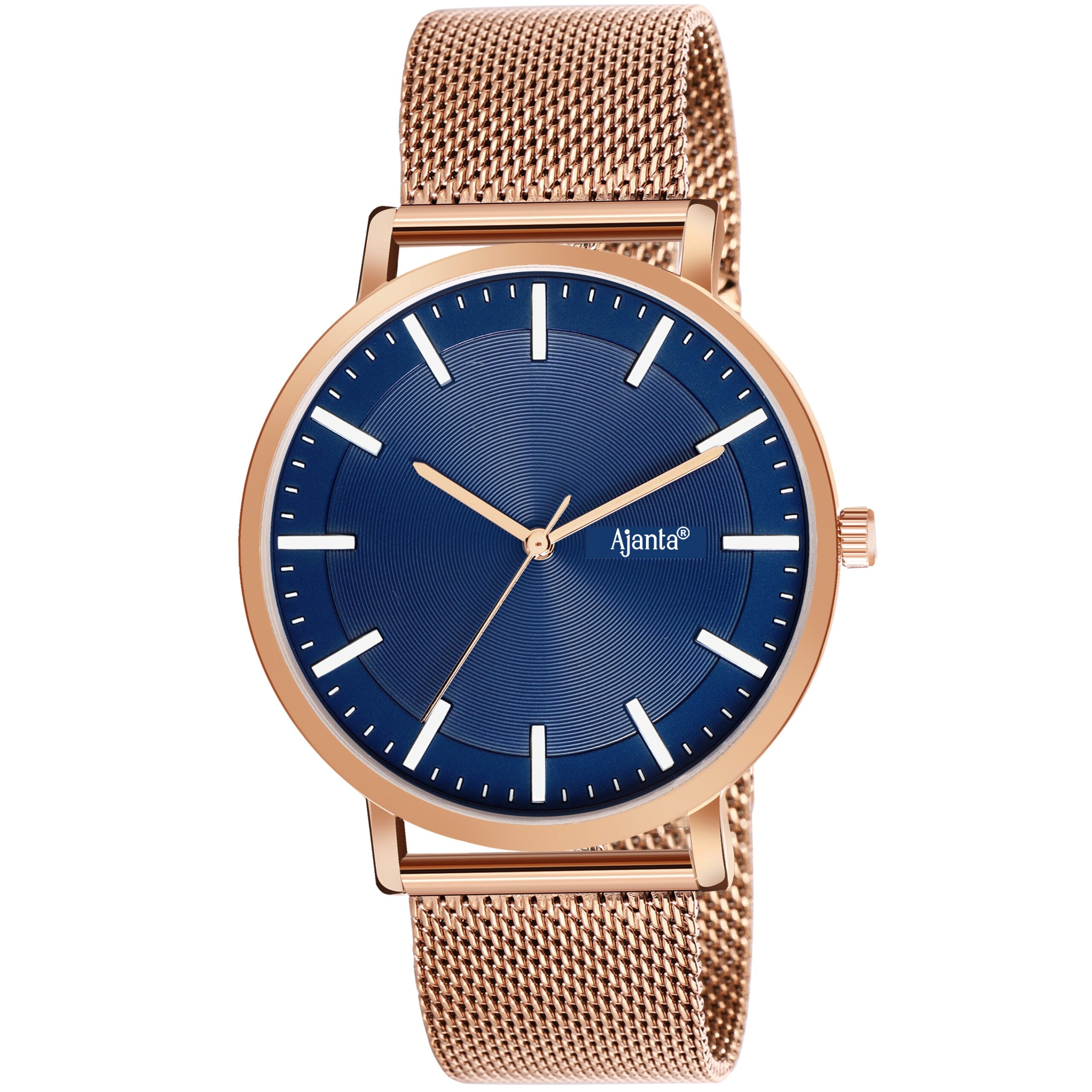 Ajanta Blue Dial Strap Watch | AWC123MSG/2