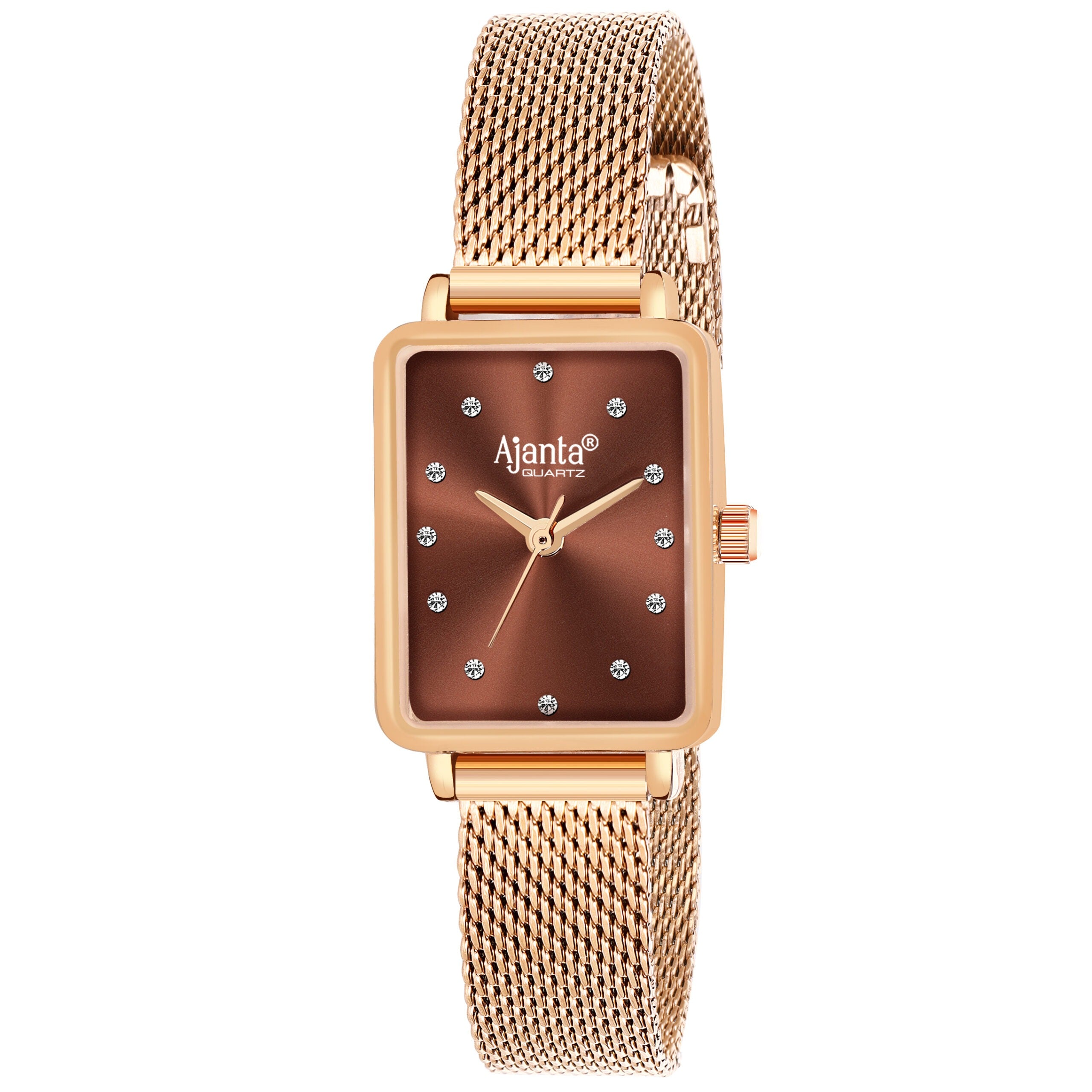 Ajanta Brown Dial Mesh Strap Watch | AWC128ESL/2