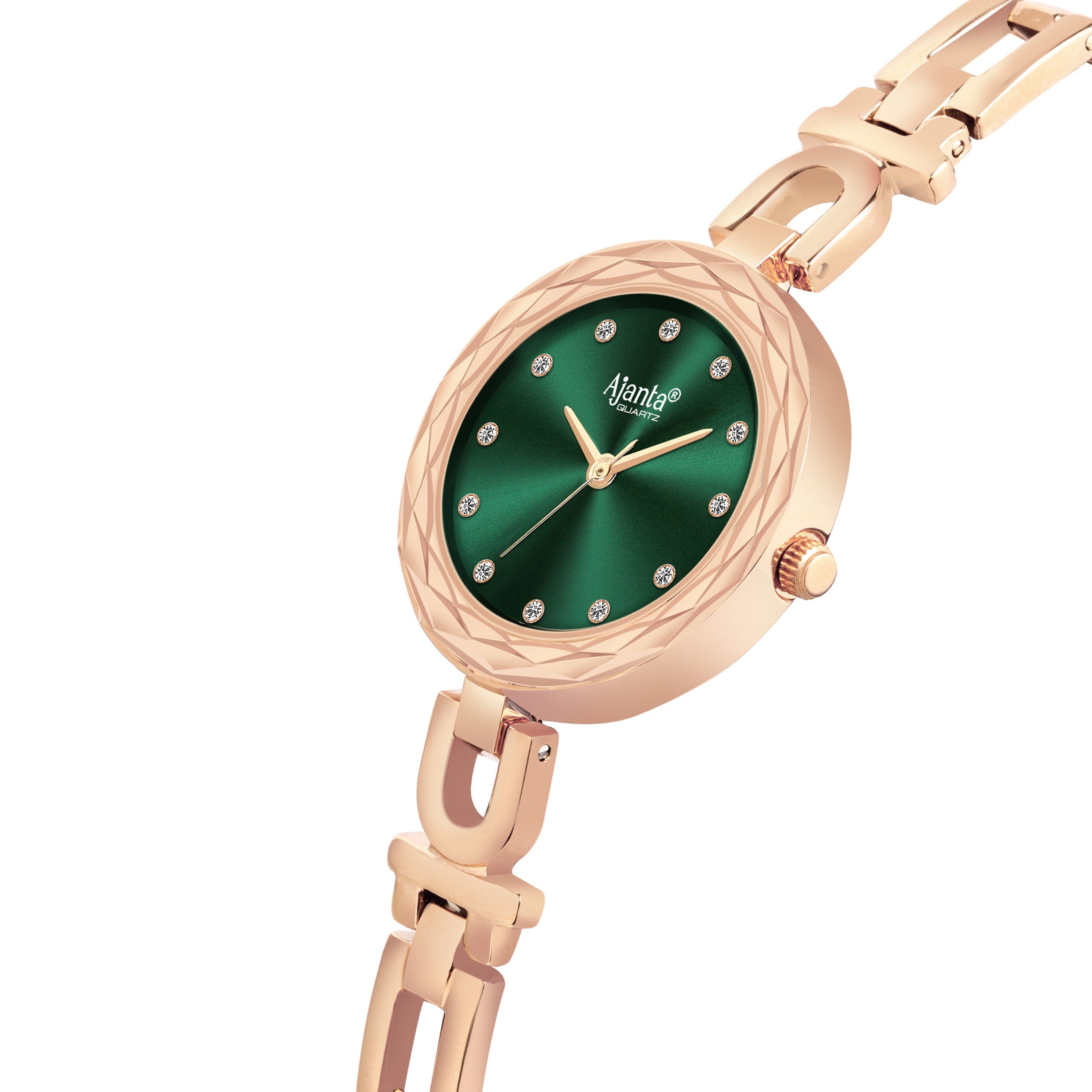 Ajanta Elegant Green Dial Ladies Bracelet Watch | AWC130/3