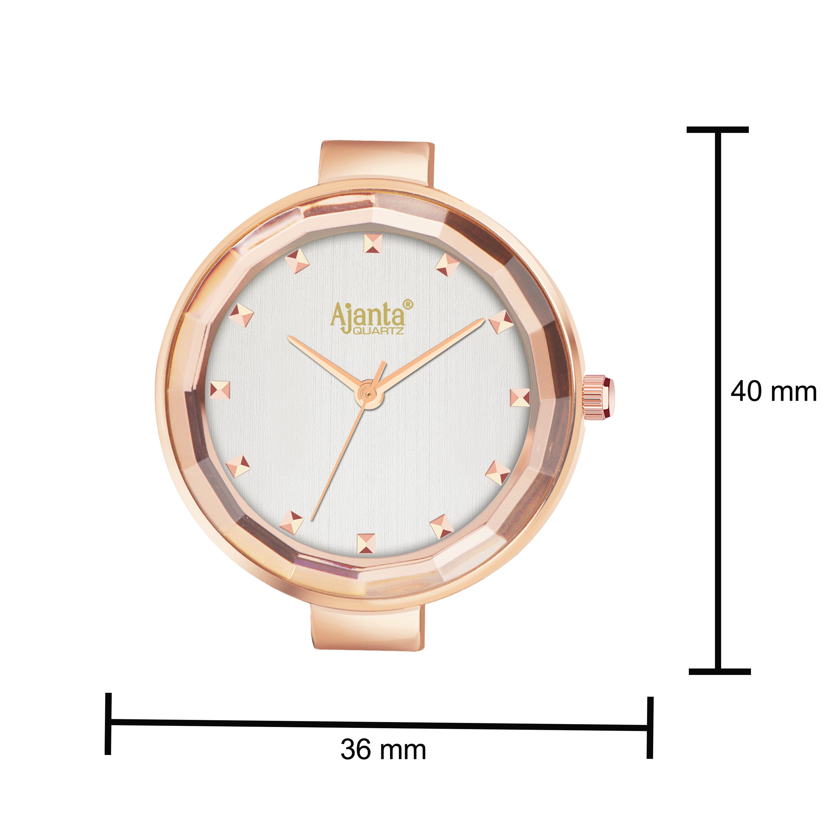 Flaire Silver Dial Rose Gold-Tone Mesh Bracelet