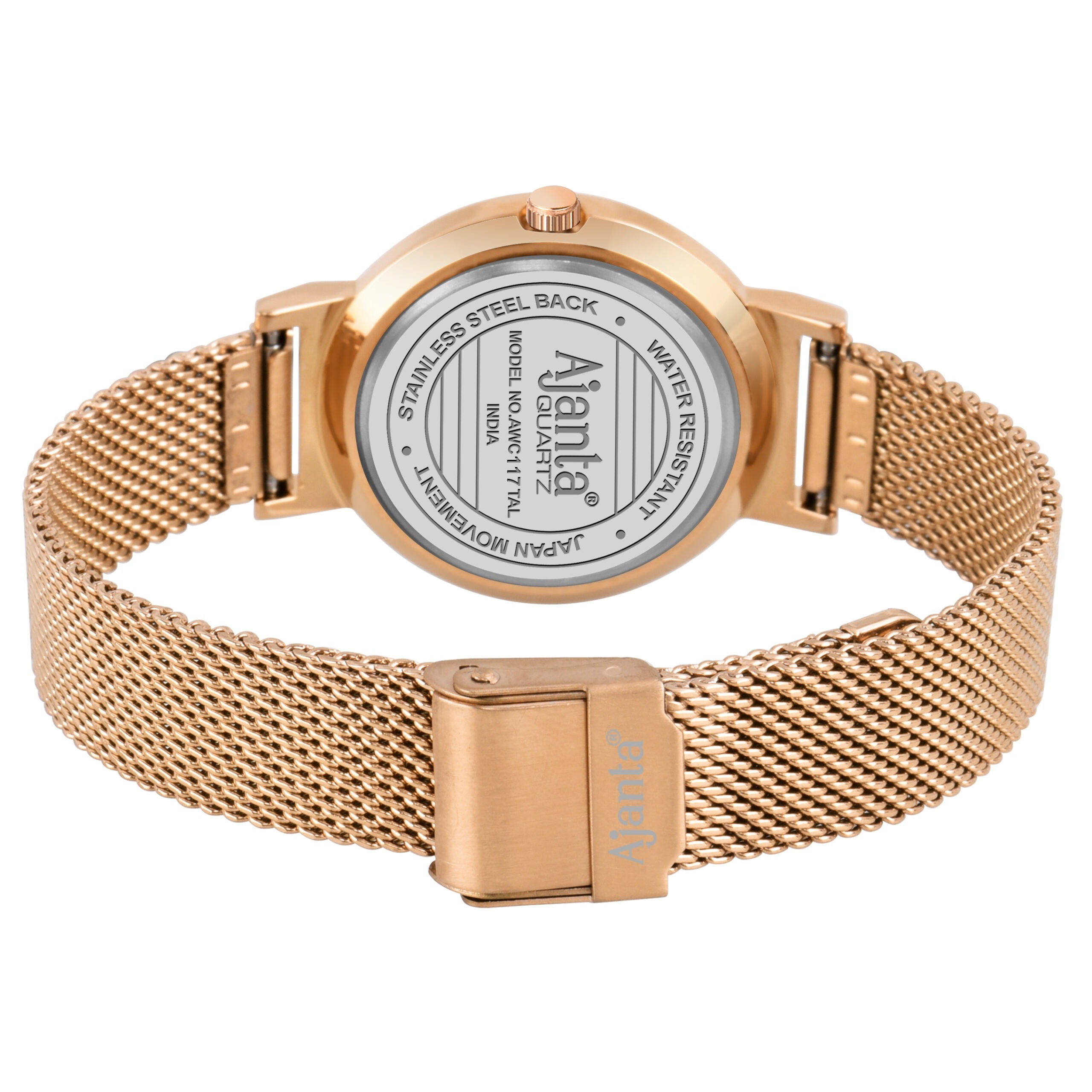 Ajanta Elegant Silver Dial Stainless Steel Mesh Strap Ladies Watch| AWC117ESL/1