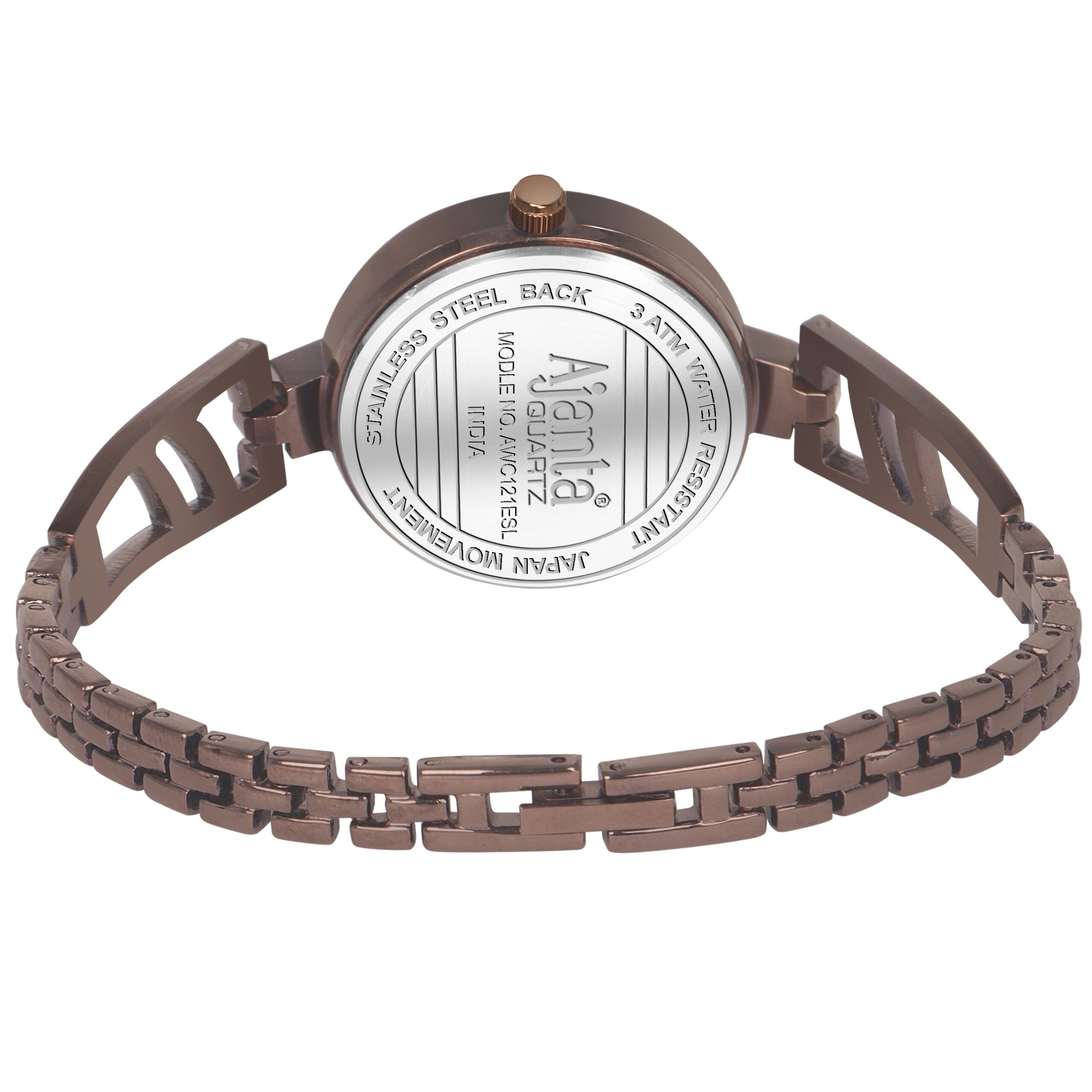 Ajanta Women’s Brown Dial Stainless Steel Strap Watch | AWC121ESL/4