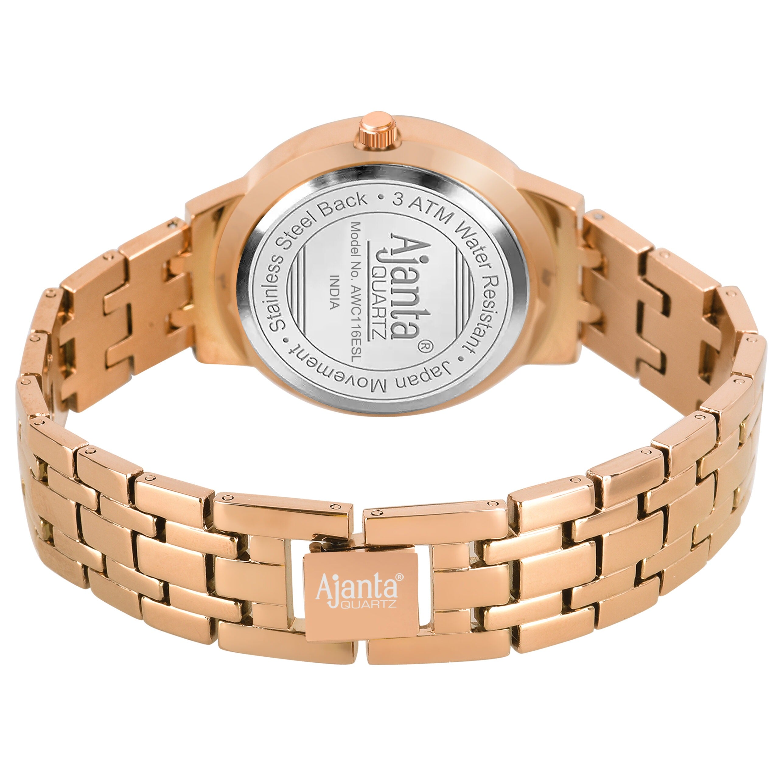 Ajanta Brown Dial Stainless Steel Strap Watch | AWC116ESL/3