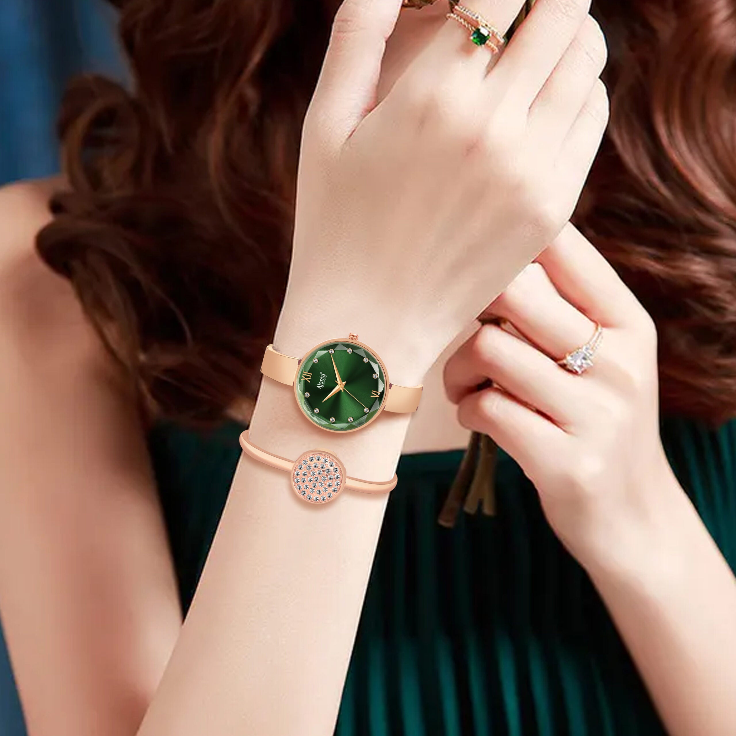 Ajanta Green Dial Watch | AWC126ESL/3