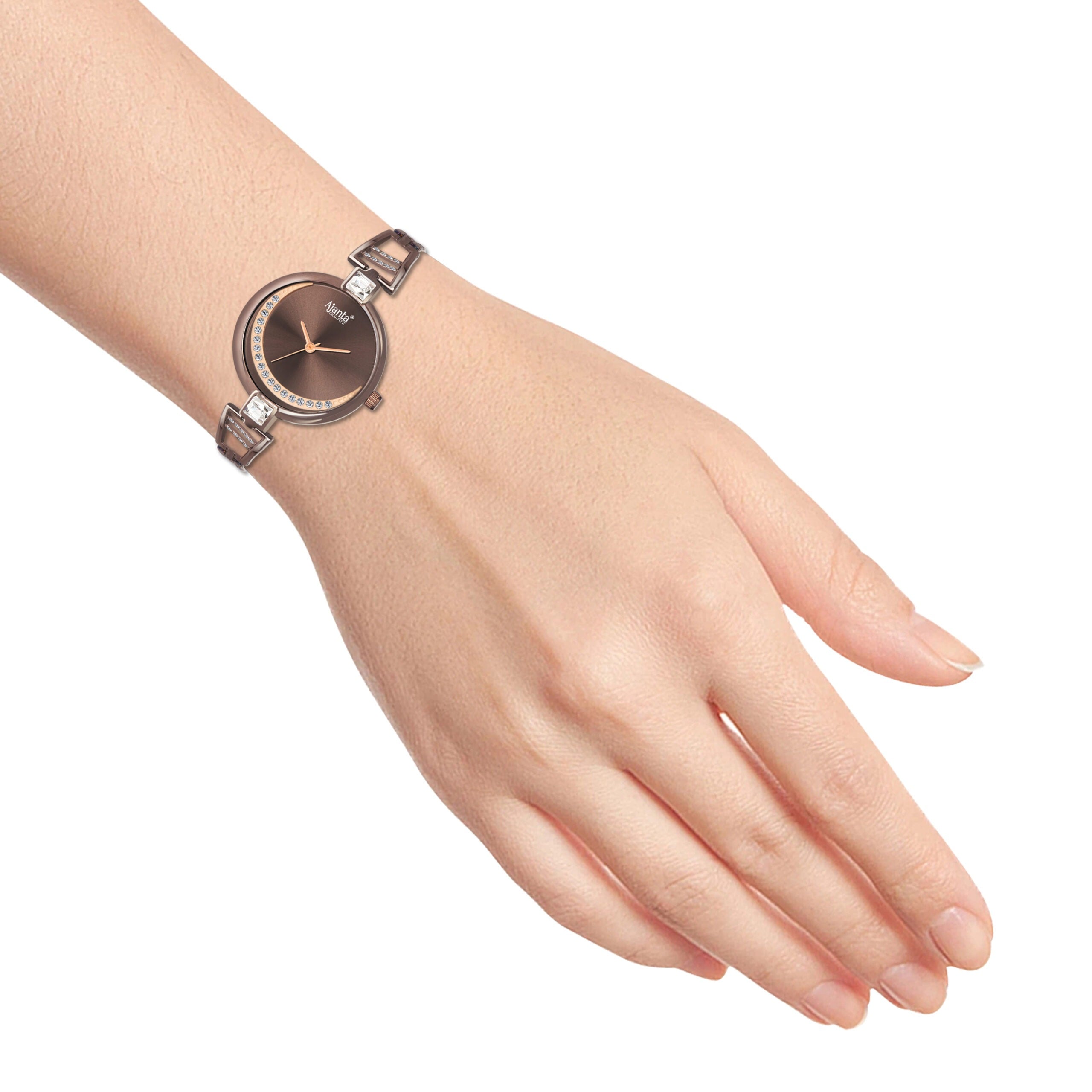 Ajanta Women’s Brown Dial Stainless Steel Strap Watch | AWC121ESL/4
