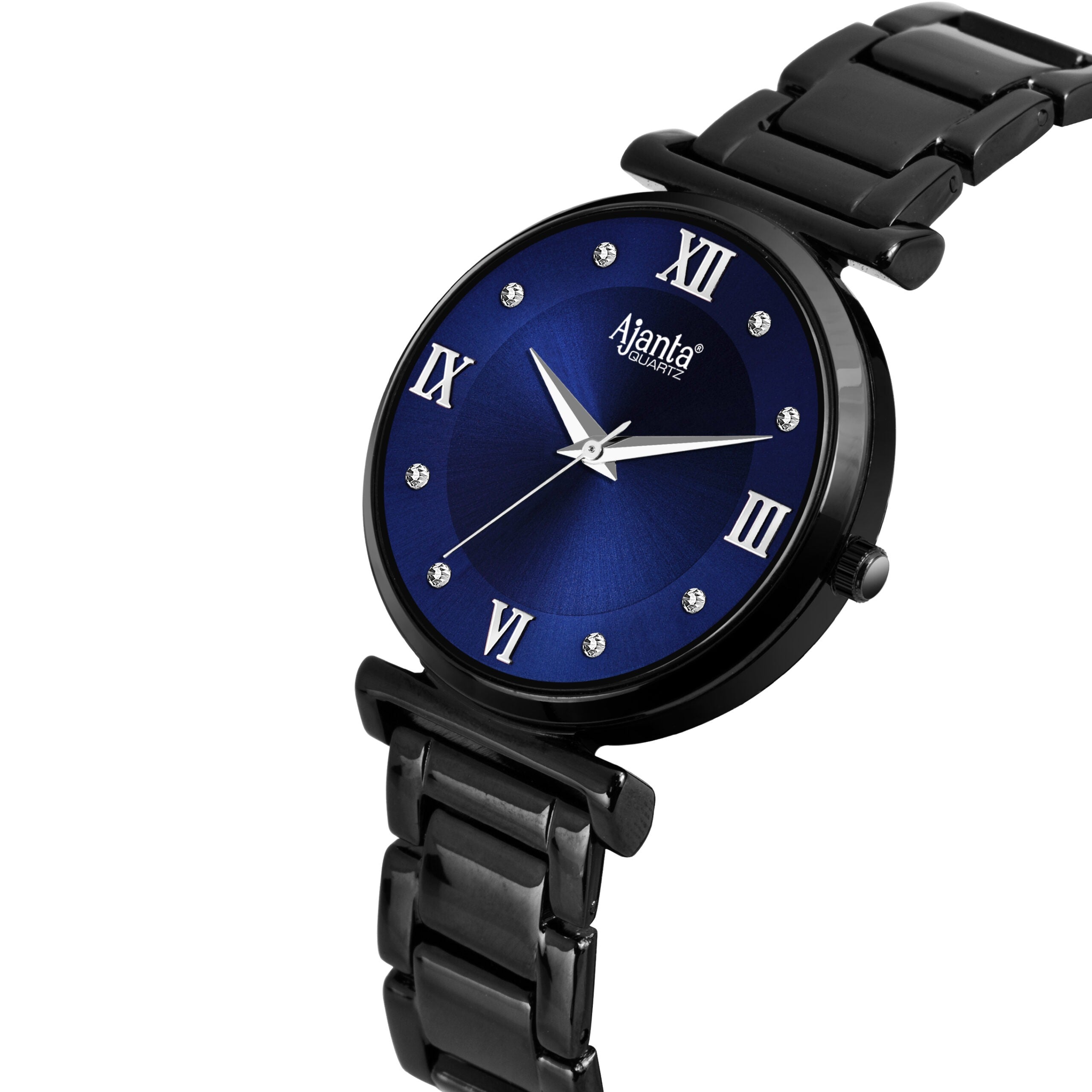 Ajanta Blue Dial Stainless Steel Strap Watch | AWC119ESL/4