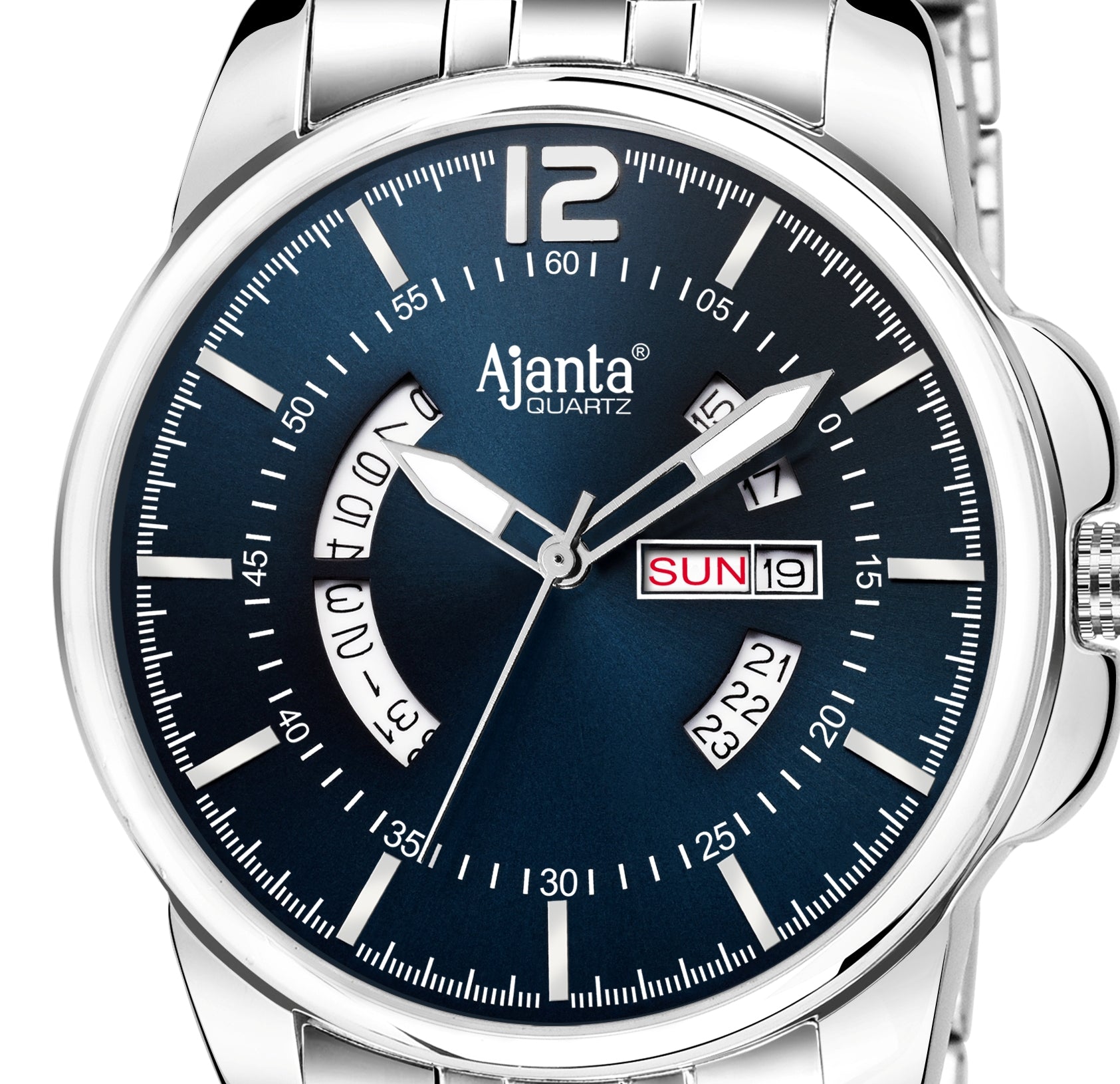 Ajanta Blue Dial Strap Watch | AWC048MSG/1/BS/SL/SS