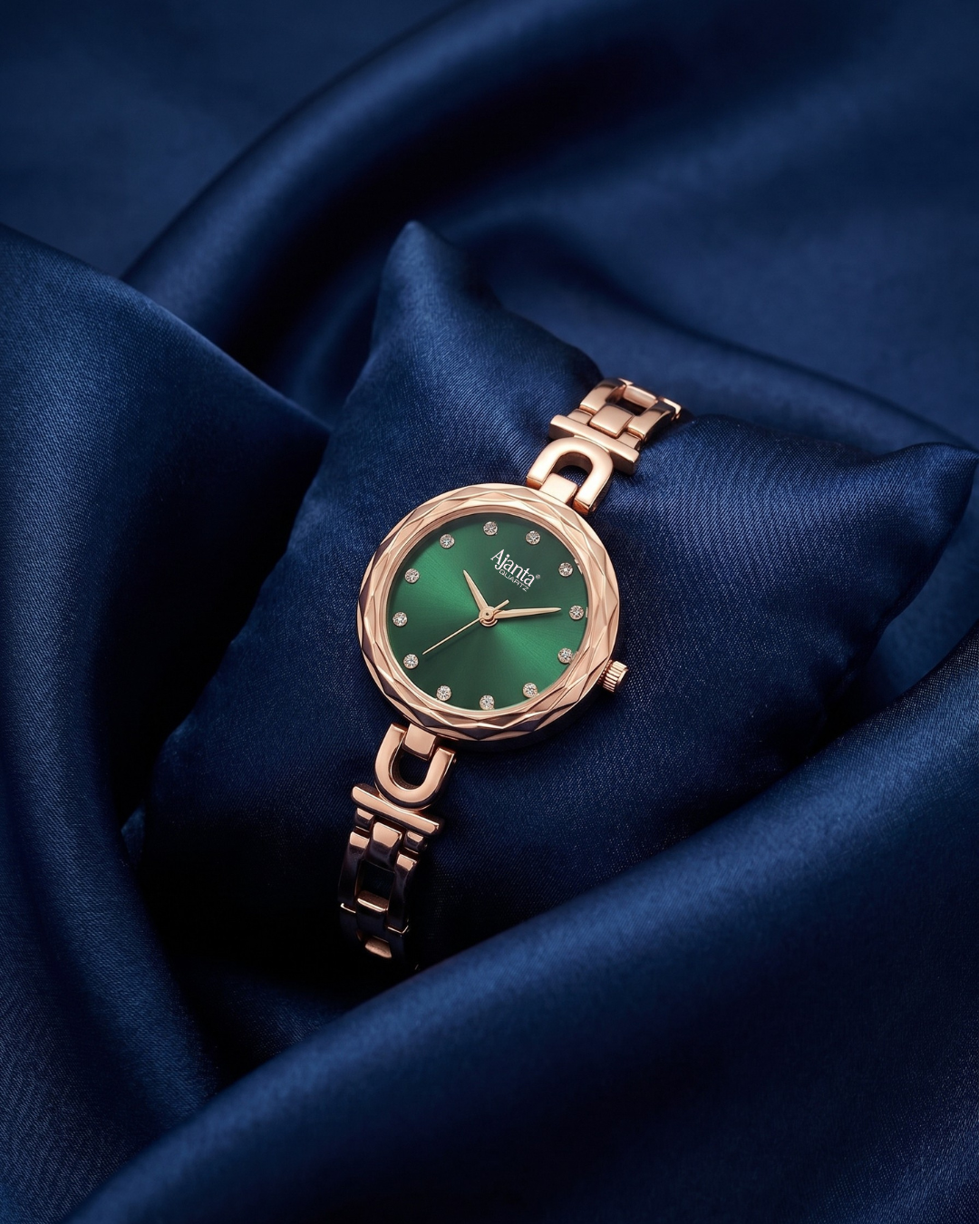 Eloria Green Dial Rose Gold-Tone Bracelet