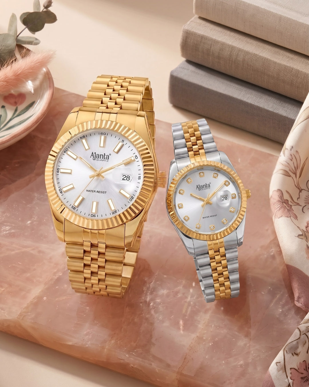 Ajanta Emerald Duo Couple Watch