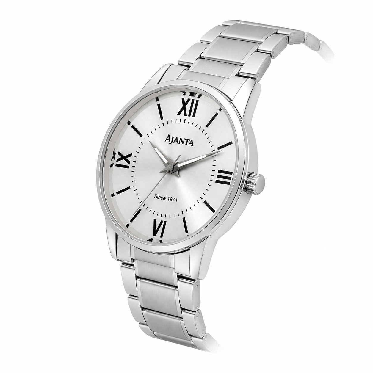 Montero Silver Sunray Dial Stainless Steel Analog Watch for Men