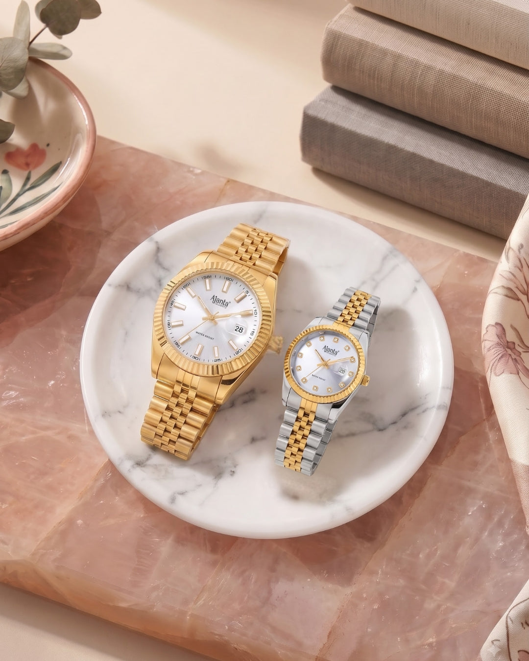Ajanta Emerald Duo Couple Watch