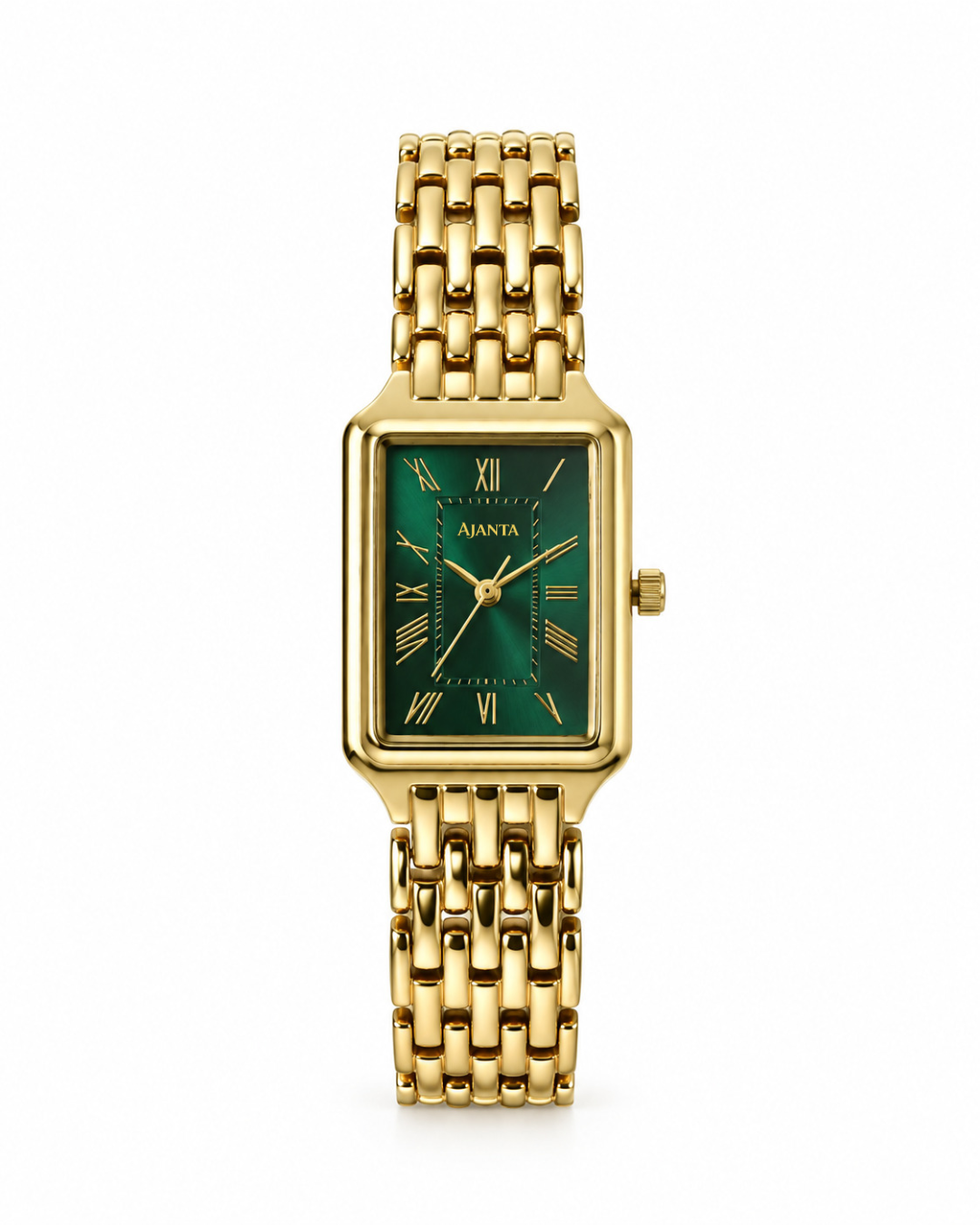 Celeste Green Dial Gold-Tone Stainless Steel Bracelet Watch for Women