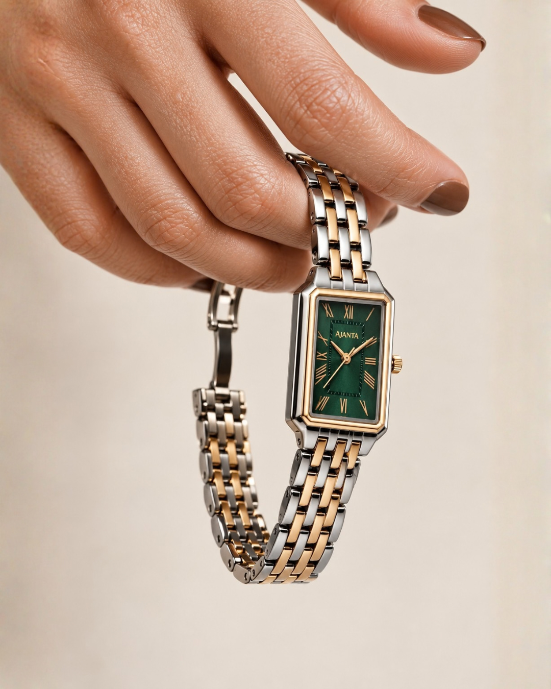 Celeste Green Dial Two-Tone Bracelet Watch for Women