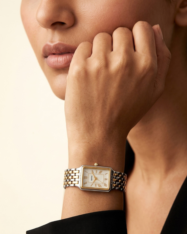 Celeste White Dial Two-Tone Gold & Silver Bracelet Watch for Women