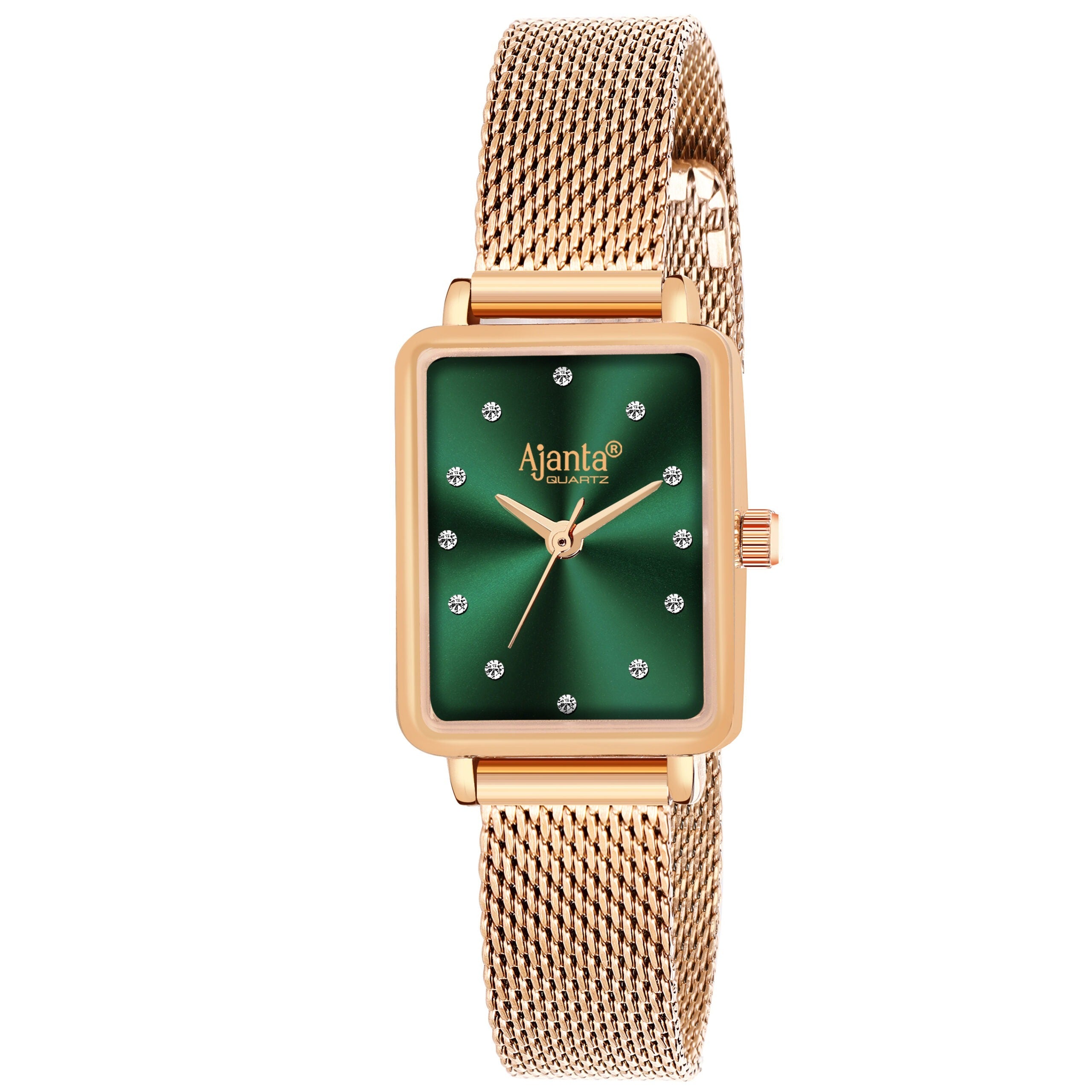 Ajanta Green Dial Mesh Strap Watch | AWC128ESL/3