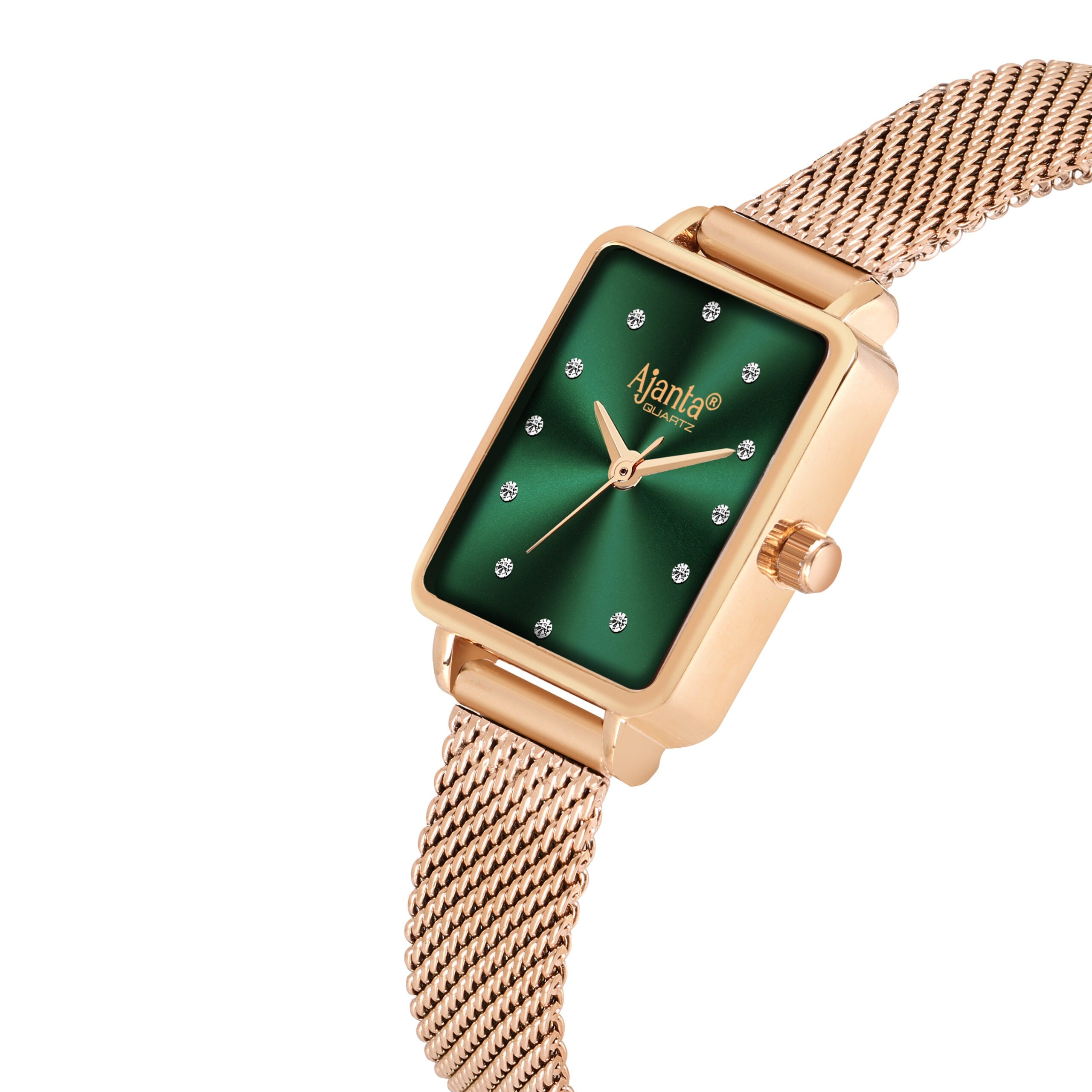 Ajanta Green Dial Mesh Strap Watch | AWC128ESL/3