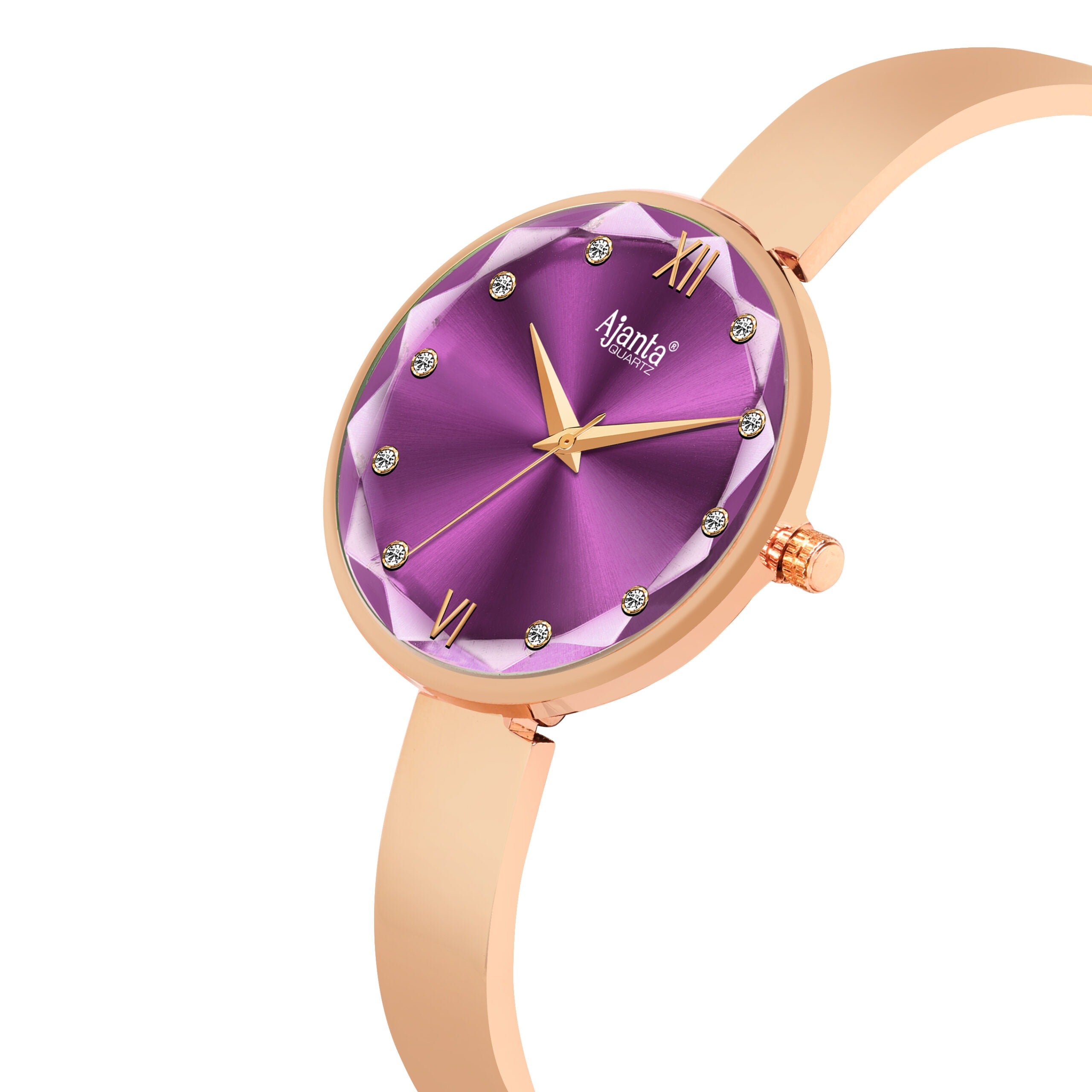 Ajanta Purple Dial Rose Gold Combo Watch | AWC126ESL/4