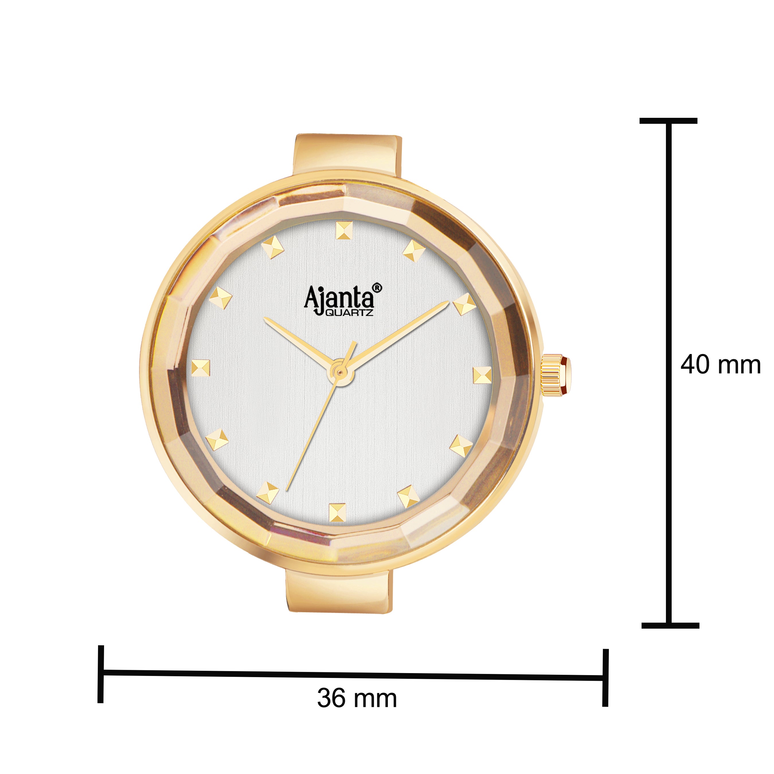 Flaire Silver Dial Gold-Tone Mesh Bracelet