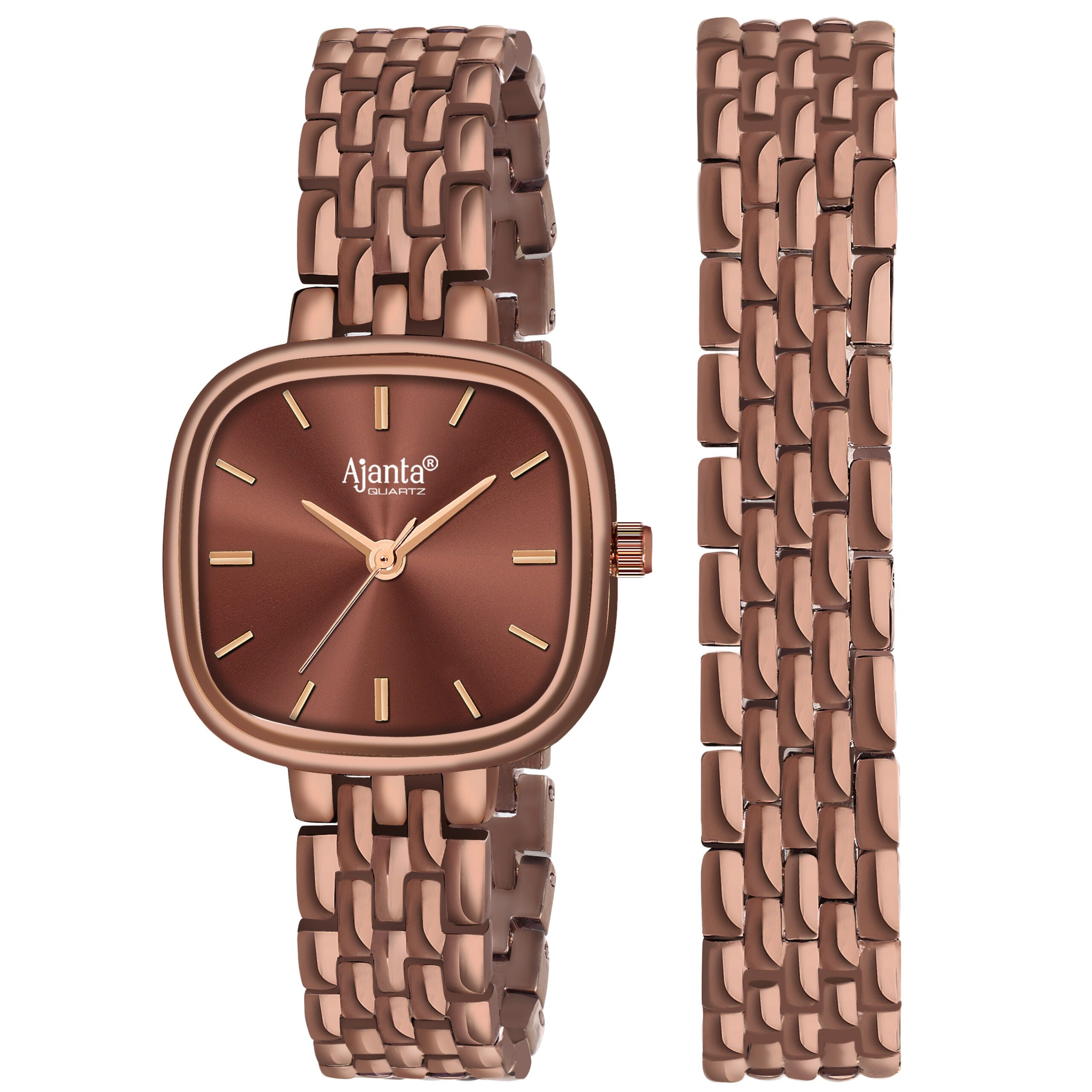 Ajanta Brown Dial Strap Watch | AWC127ESL/4