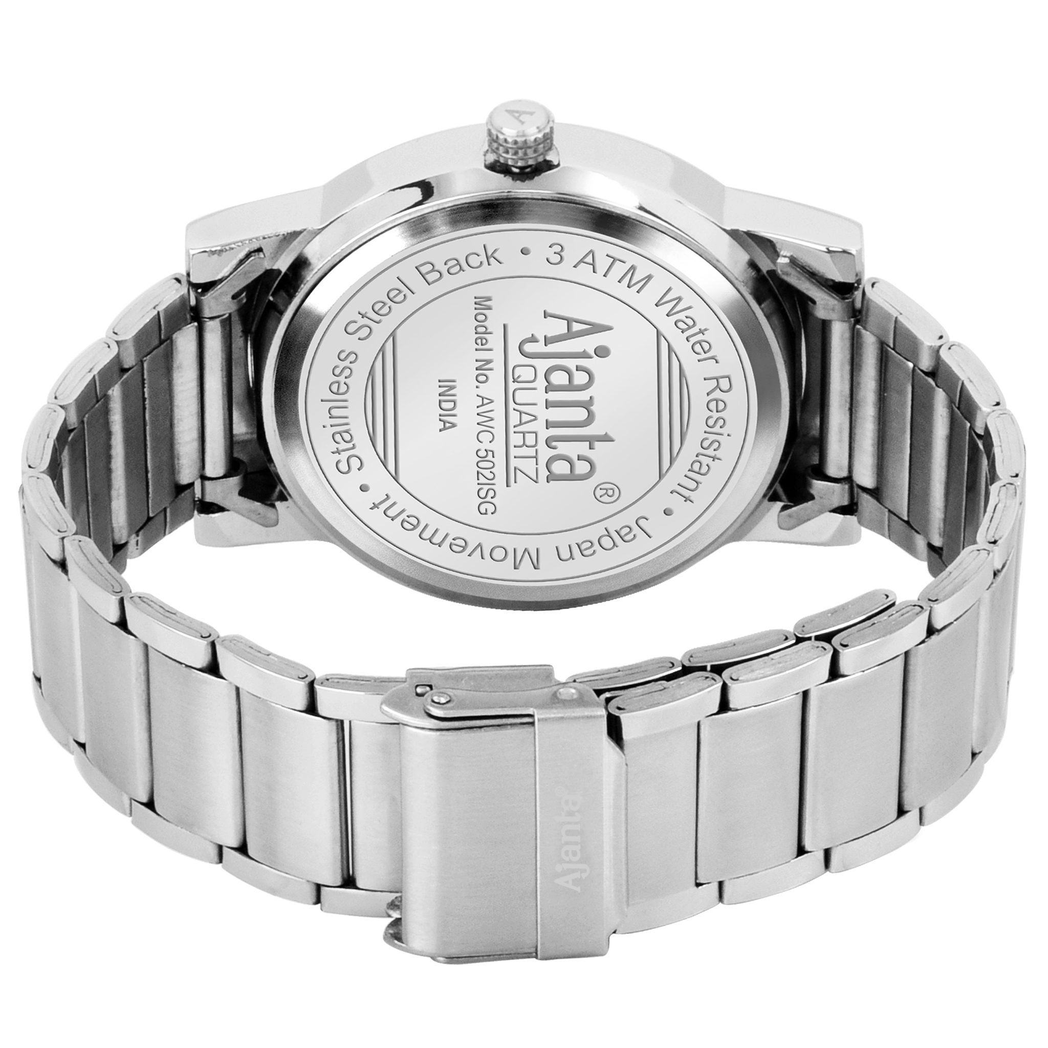 Ajanta Blue Dial Strap Watch | AWC502-5ISG/BS/SS