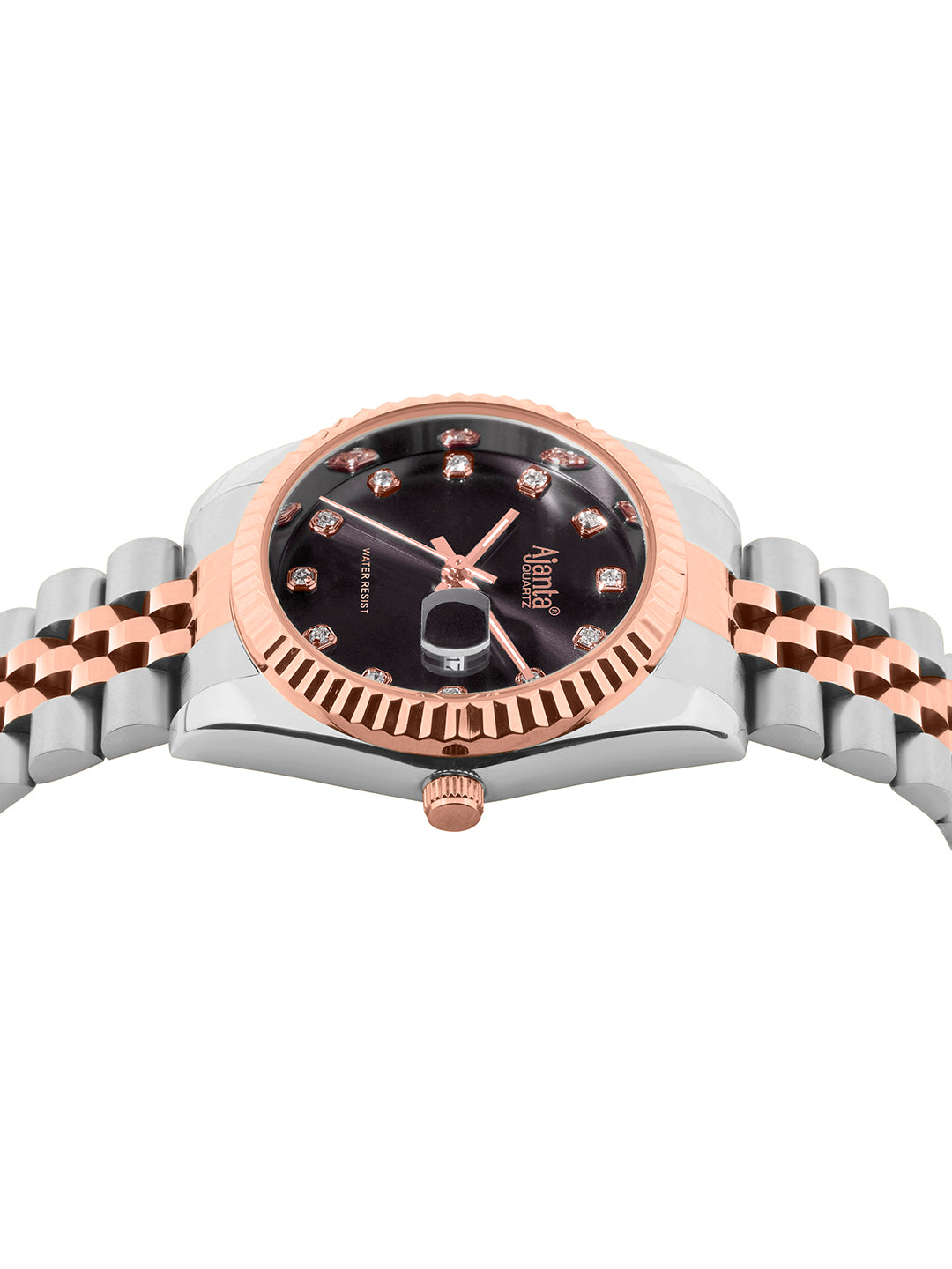 Avenza Two-Tone Grey Dial Stailnless Steel Day-Date Watch