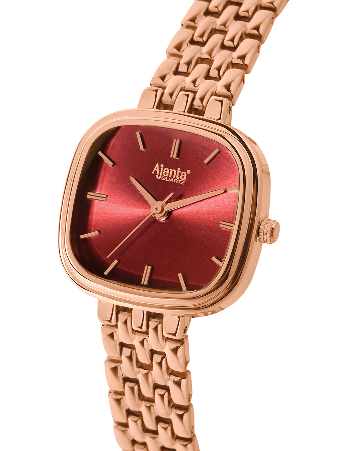Ajanta Elegant Rose Gold Women's Square Dial Watch| AWC127ESL/5