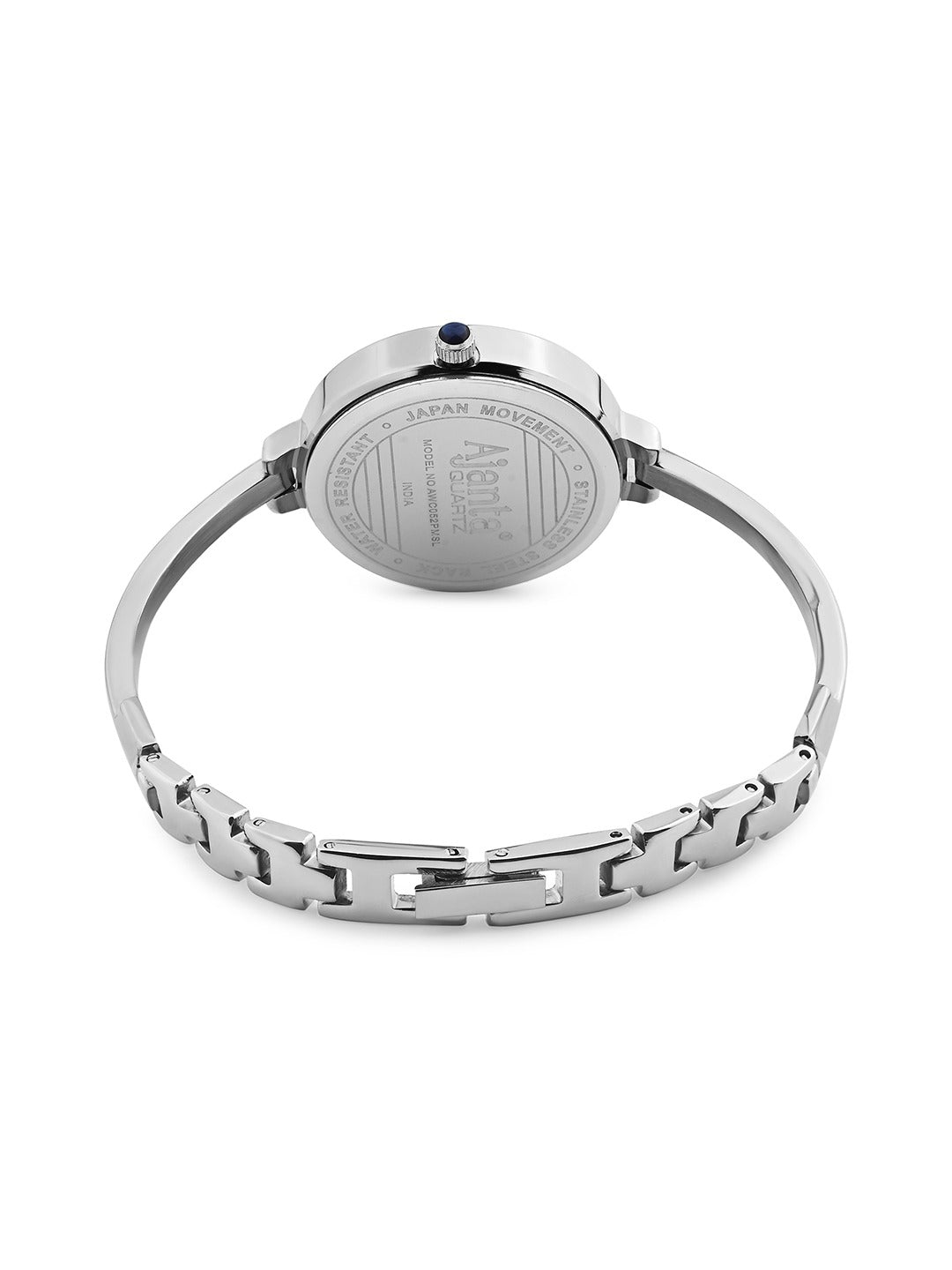 Ajanta Quartz Women's Elegant Silver Bangle Watch with Blue Dial (AWC052PMSL/2)