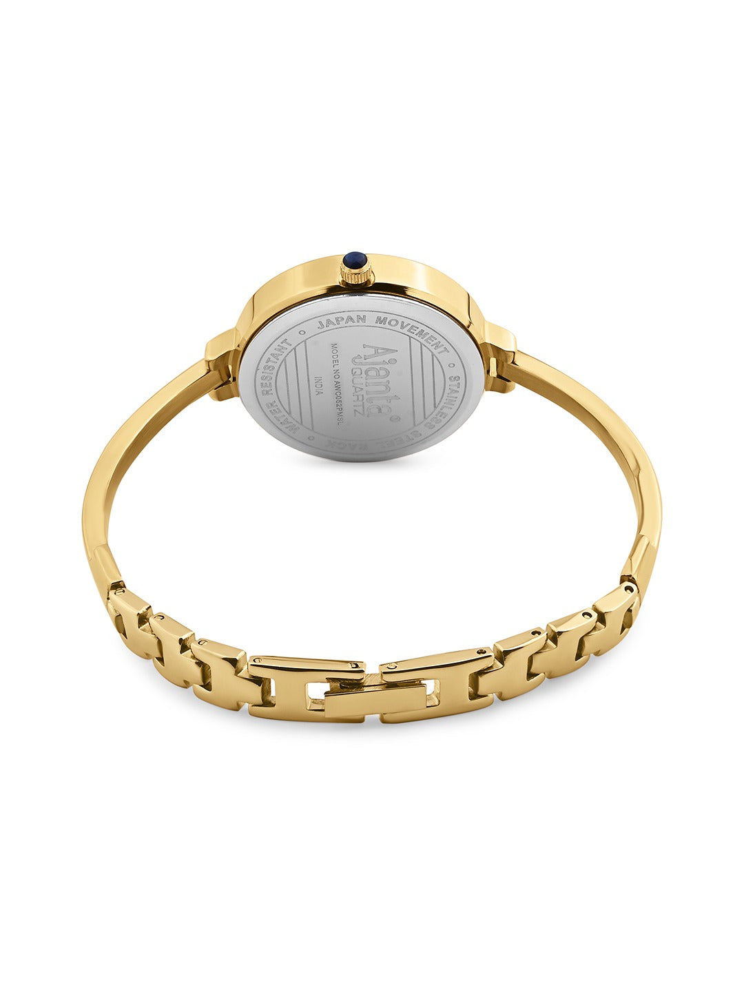 Ajanta Quartz Women's Elegant Golden Bangle Watch with Green Dial (AWC052PMSL/4)