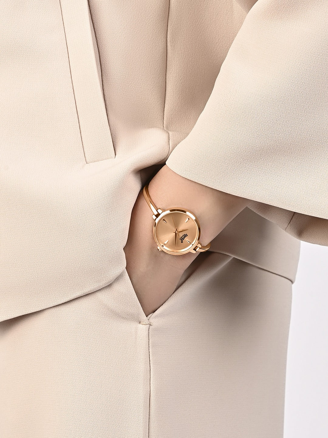 Ajanta Quartz Women's Elegant Rosegold Bangle Watch with Rosegold Dial (AWC052PMSL/5)