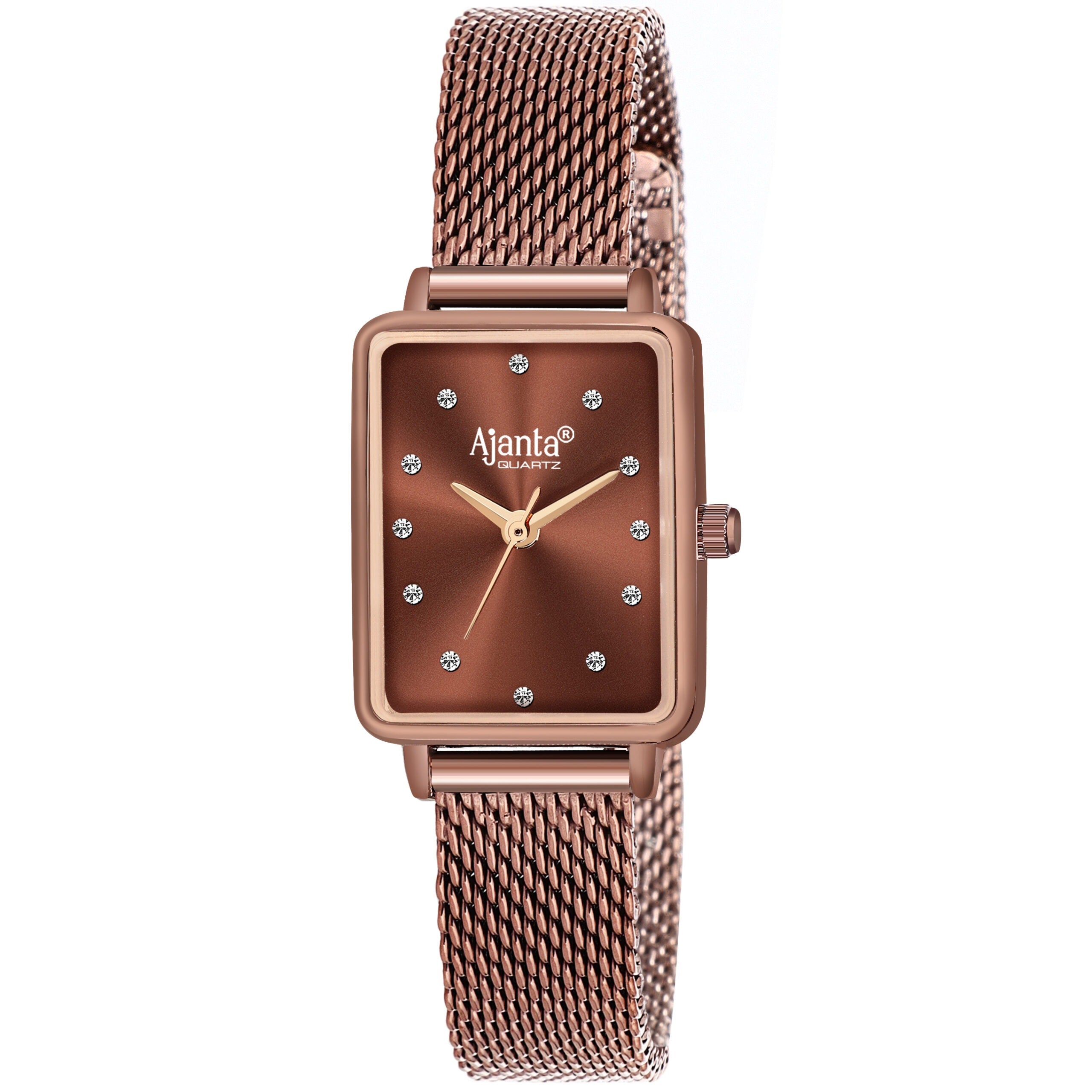Ajanta Brown Dial Mesh Strap Watch | AWC128ESL/5