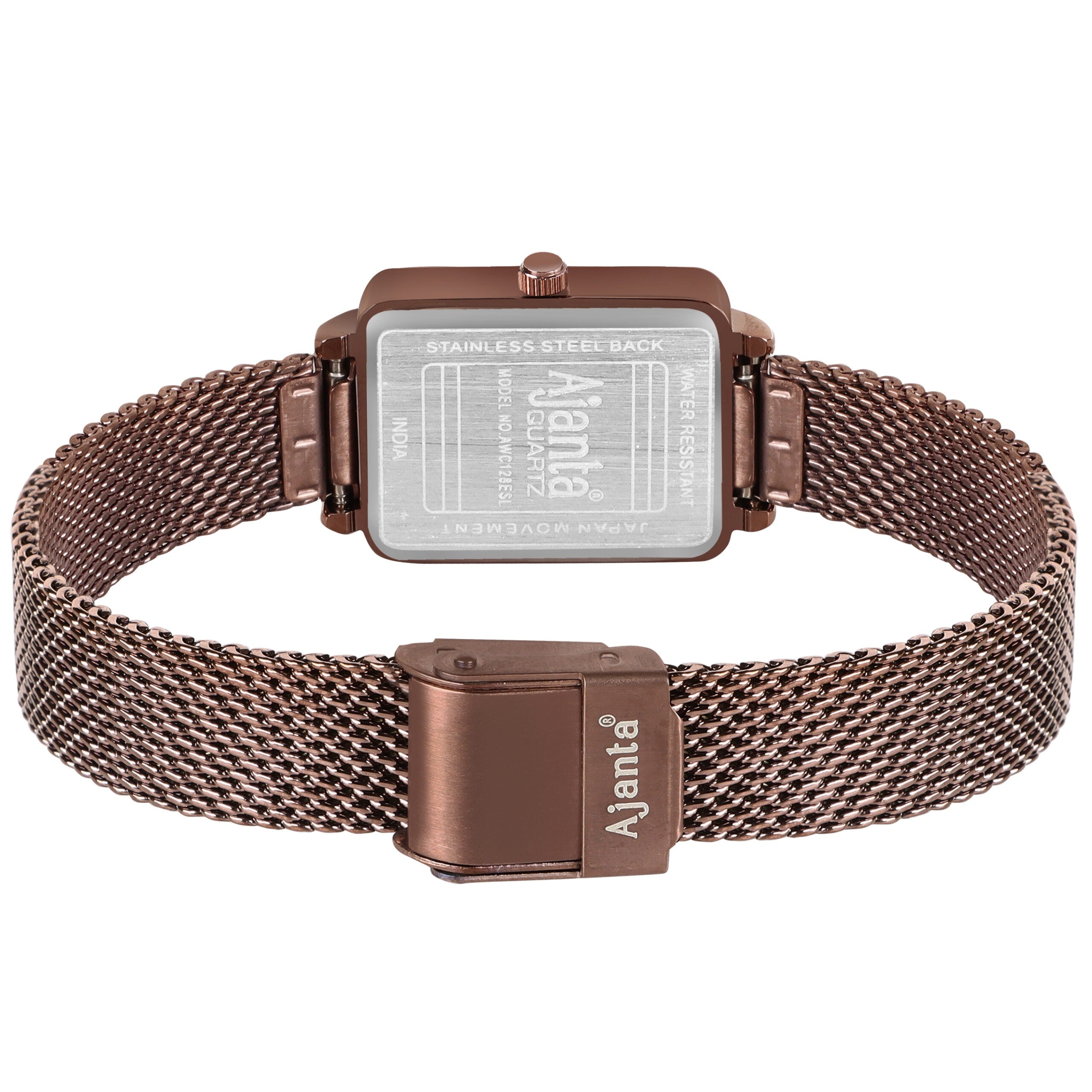 Ajanta Brown Dial Mesh Strap Watch | AWC128ESL/5