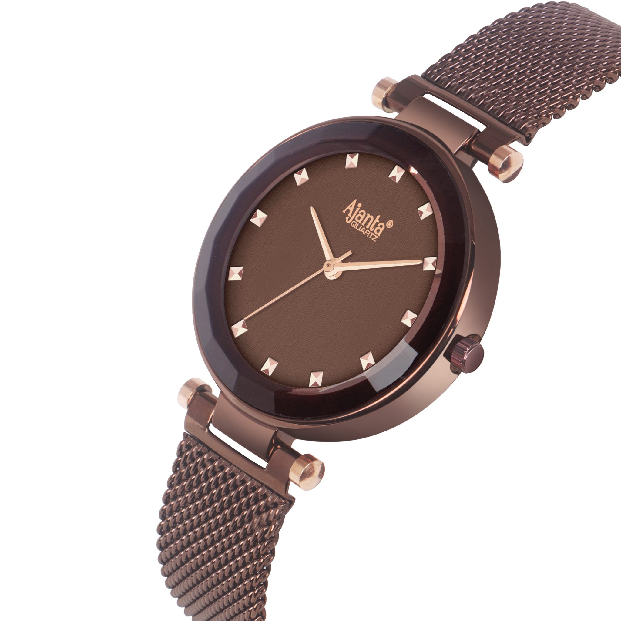 Ajanta Brown Dial Stainless Steel Strap Watch | AWC118ESL/3