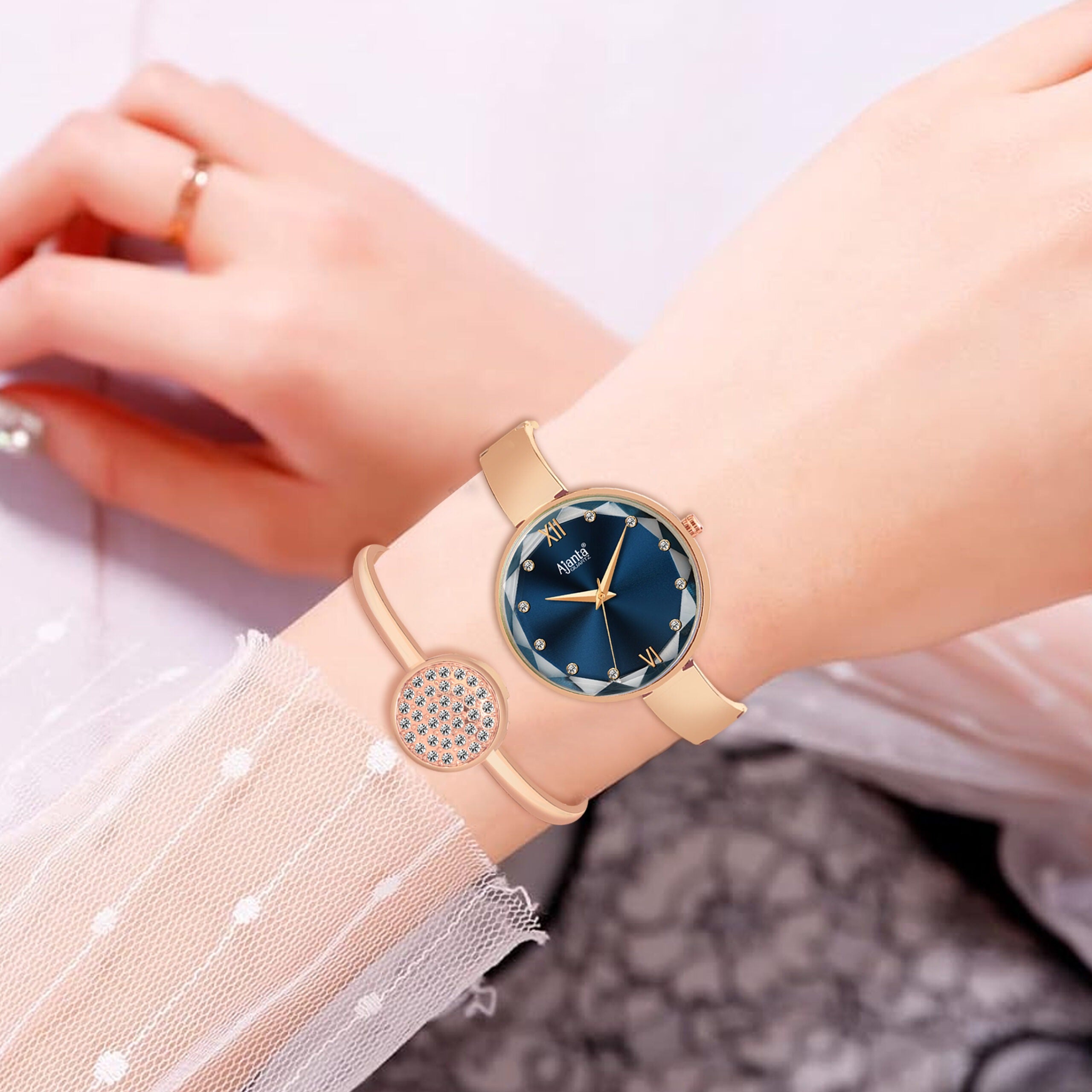 Ajanta Blue Dial Watch | AWC126ESL/1