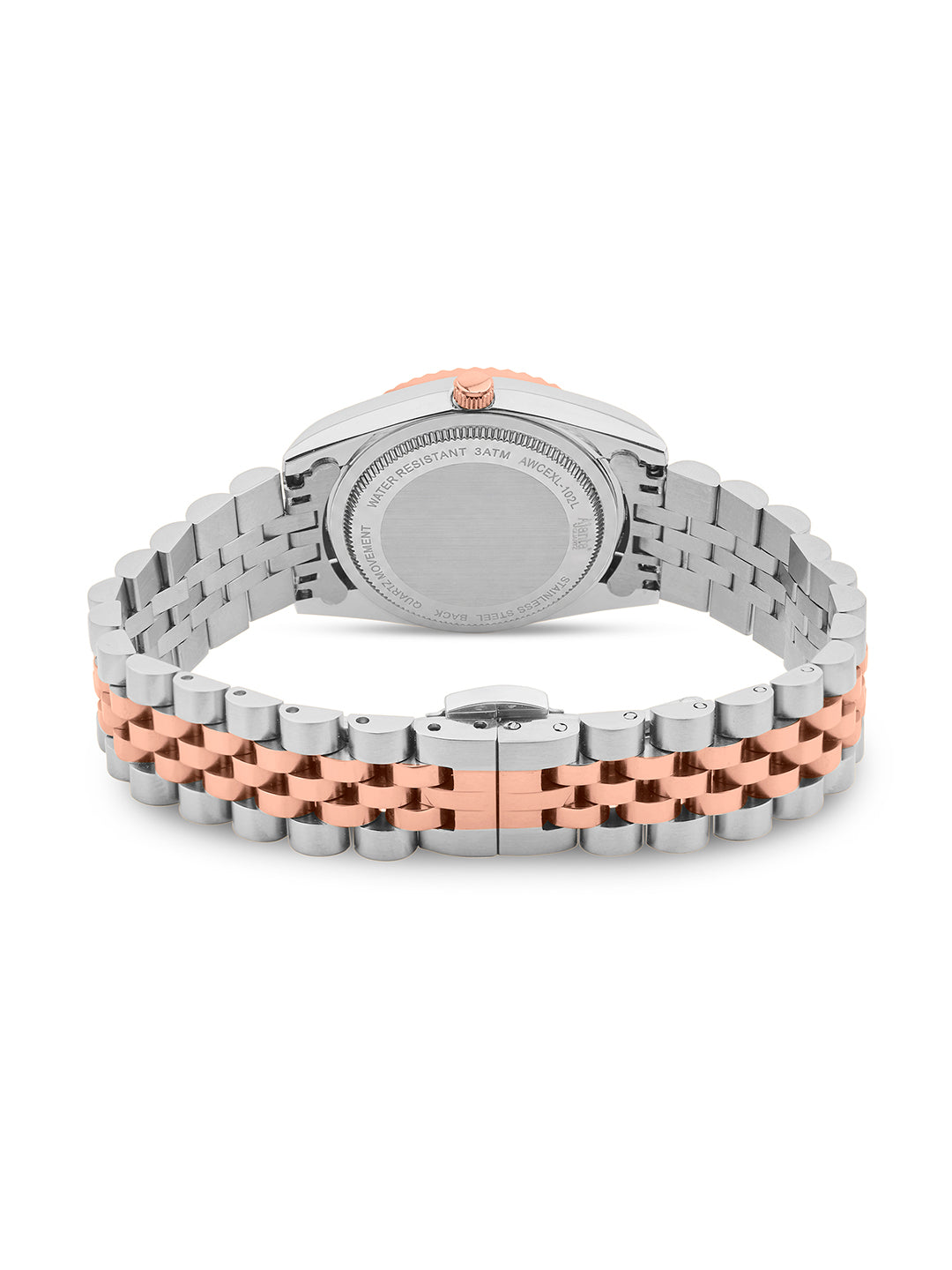 Avenza Two-Tone Grey Dial Stailnless Steel Day-Date Watch