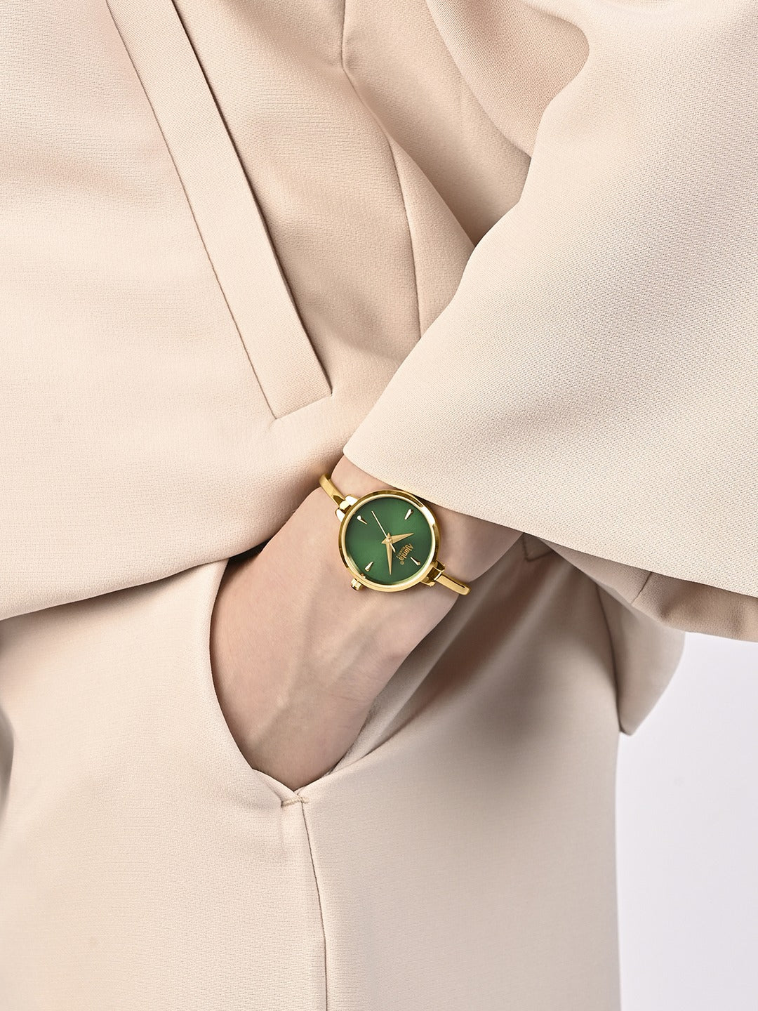 Ajanta Graceful Green Dial Women’s Wrist Watch | AWC052PMSL/4