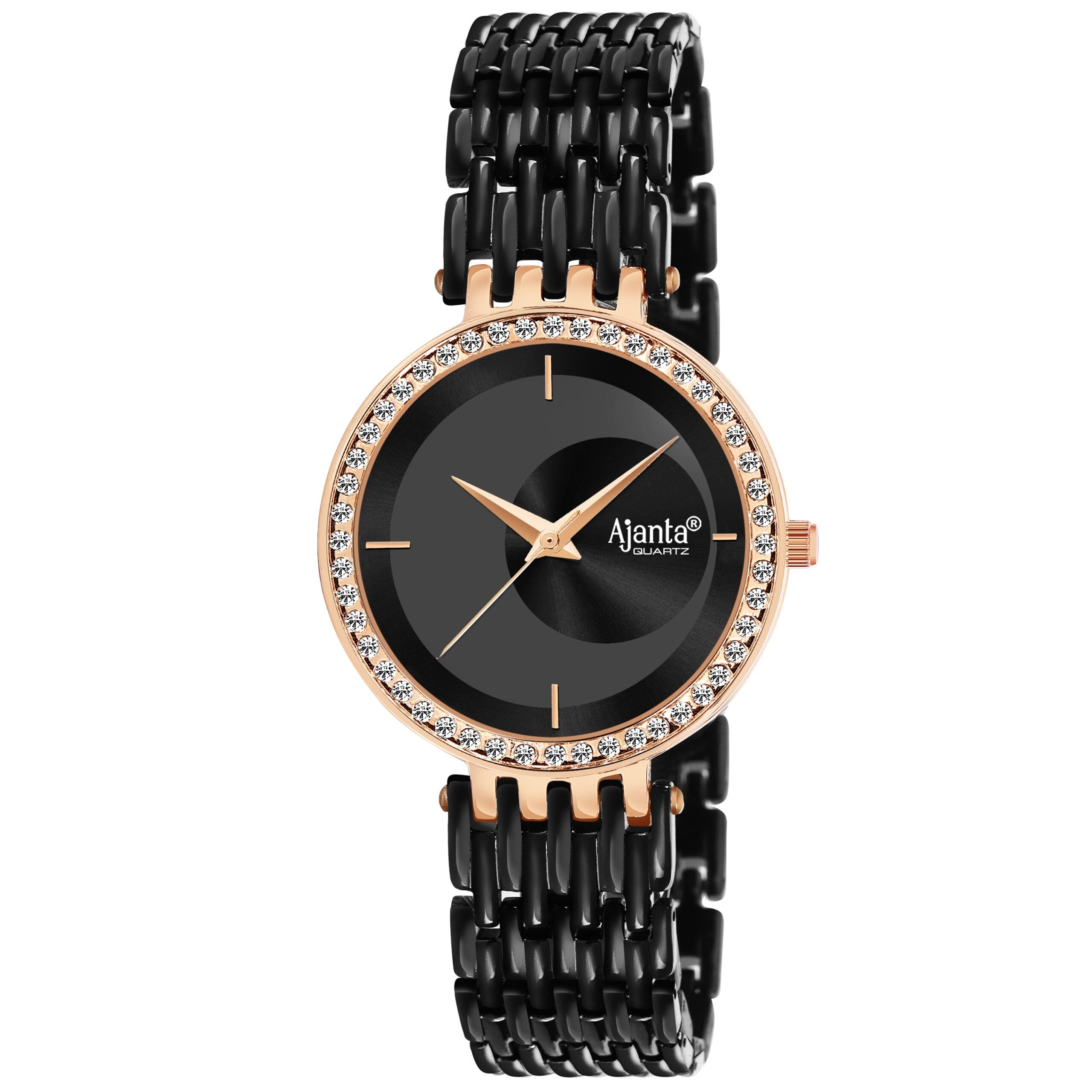 Ajanta Black Dial Watch | AWC125ESL/5