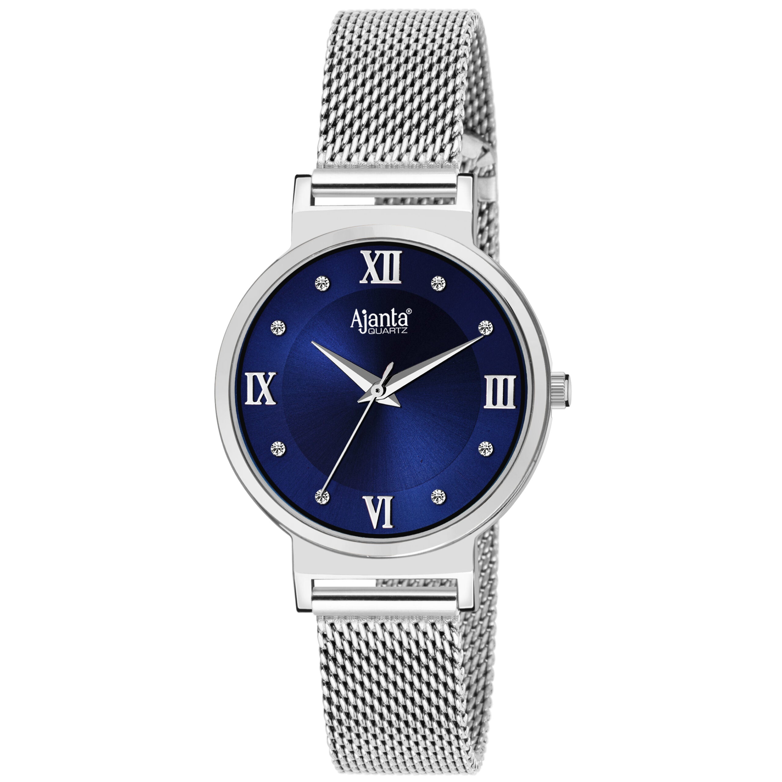 Ajanta Blue Dial Stainless Steel Strap Watch | AWC117ESL/3