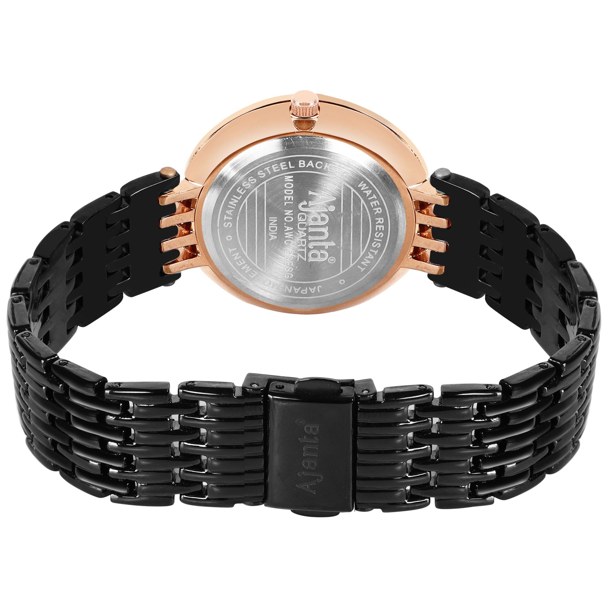 Ajanta Black Dial Watch | AWC125ESL/5