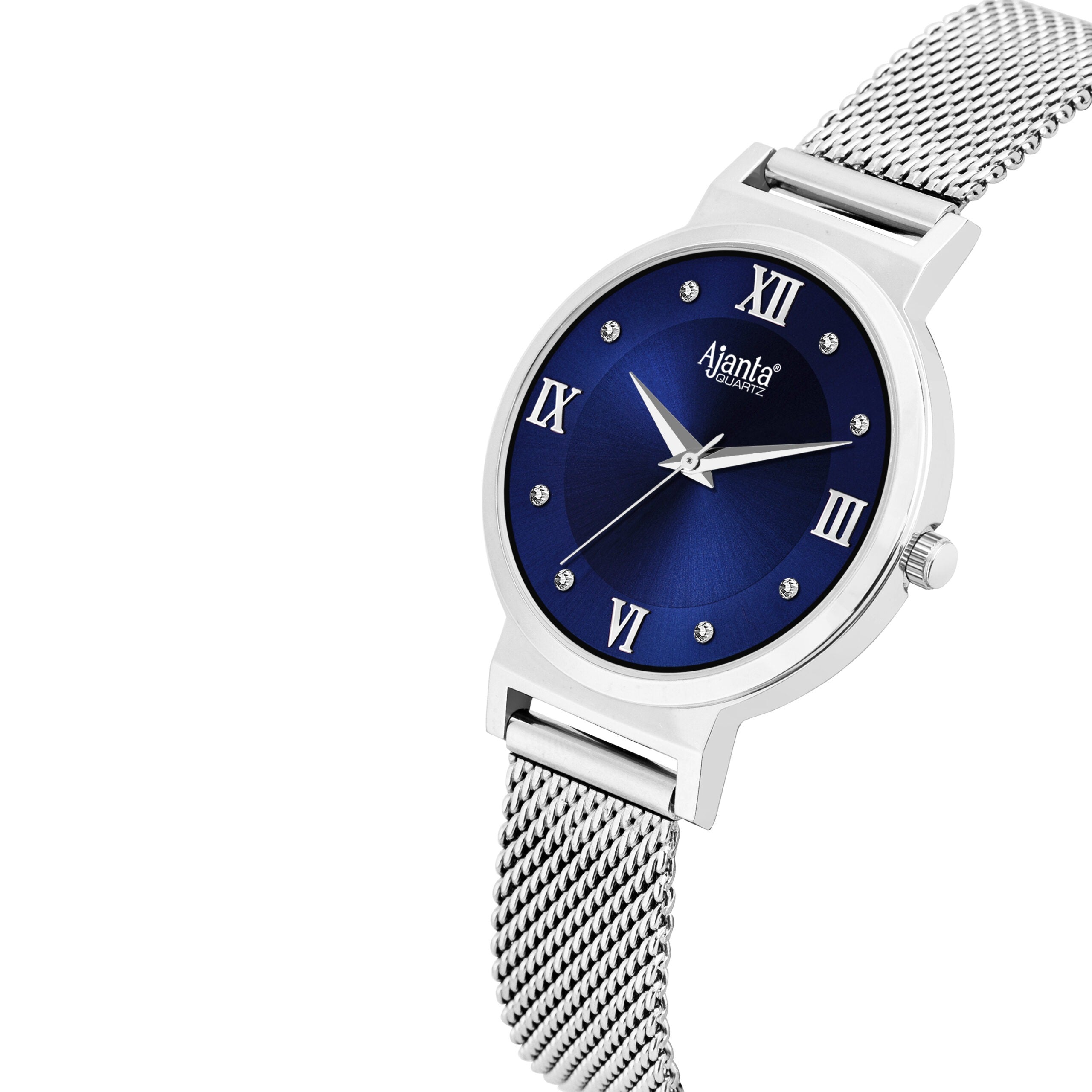 Ajanta Blue Dial Stainless Steel Strap Watch | AWC117ESL/3